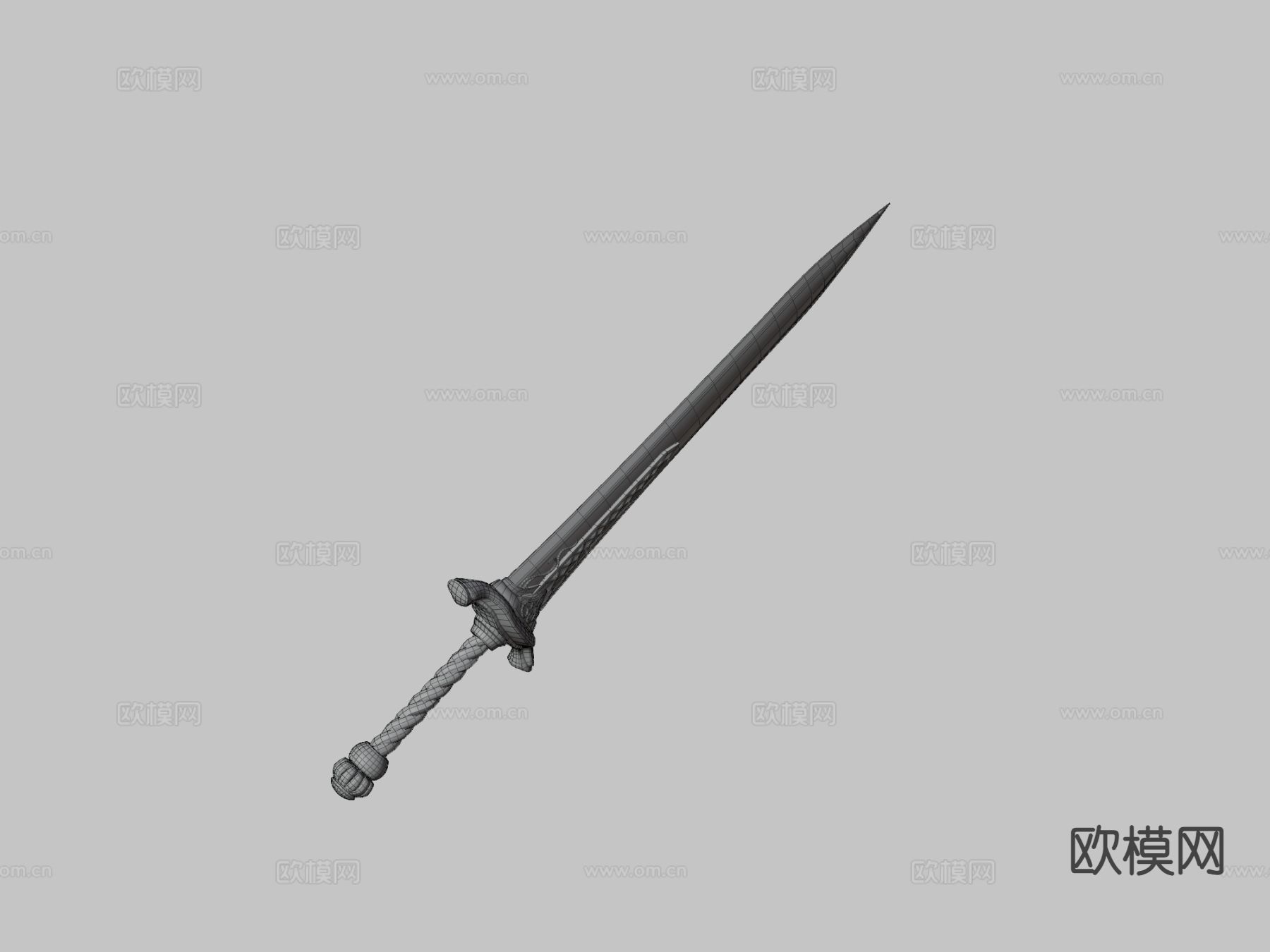 月光大剑su模型下载（渲染图1）