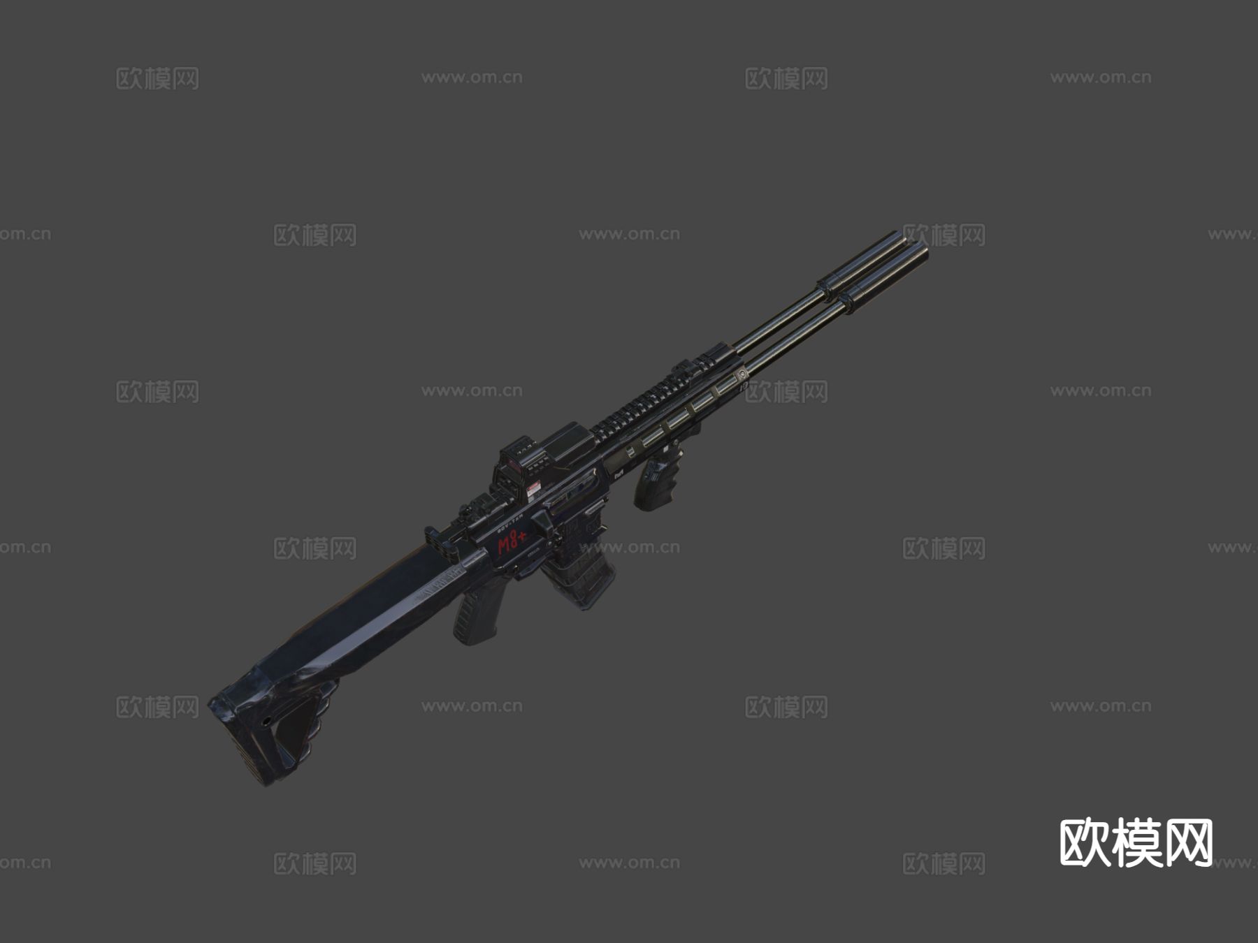 双管步枪su模型下载（渲染图3）