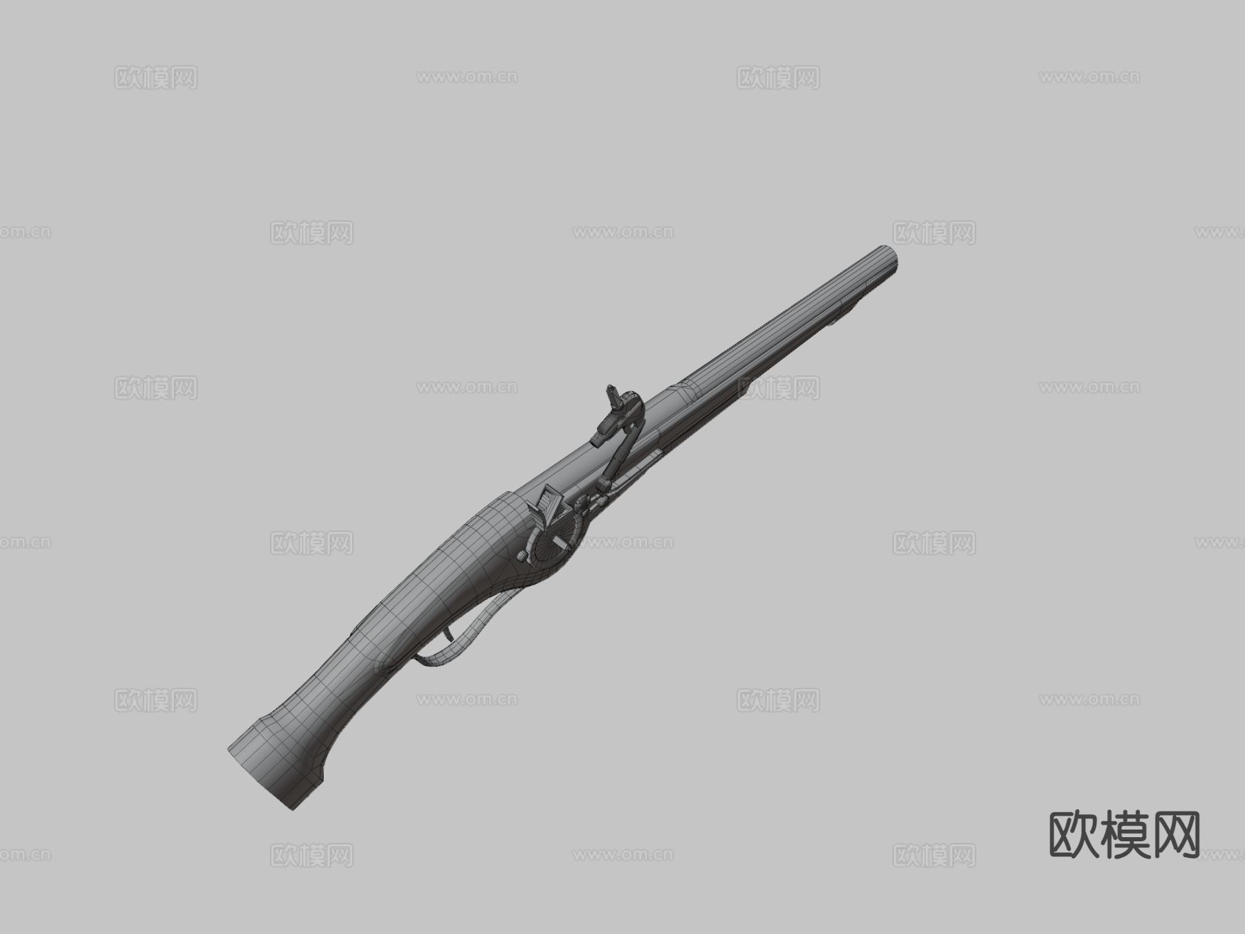 世纪燧发手枪su模型下载（渲染图1）