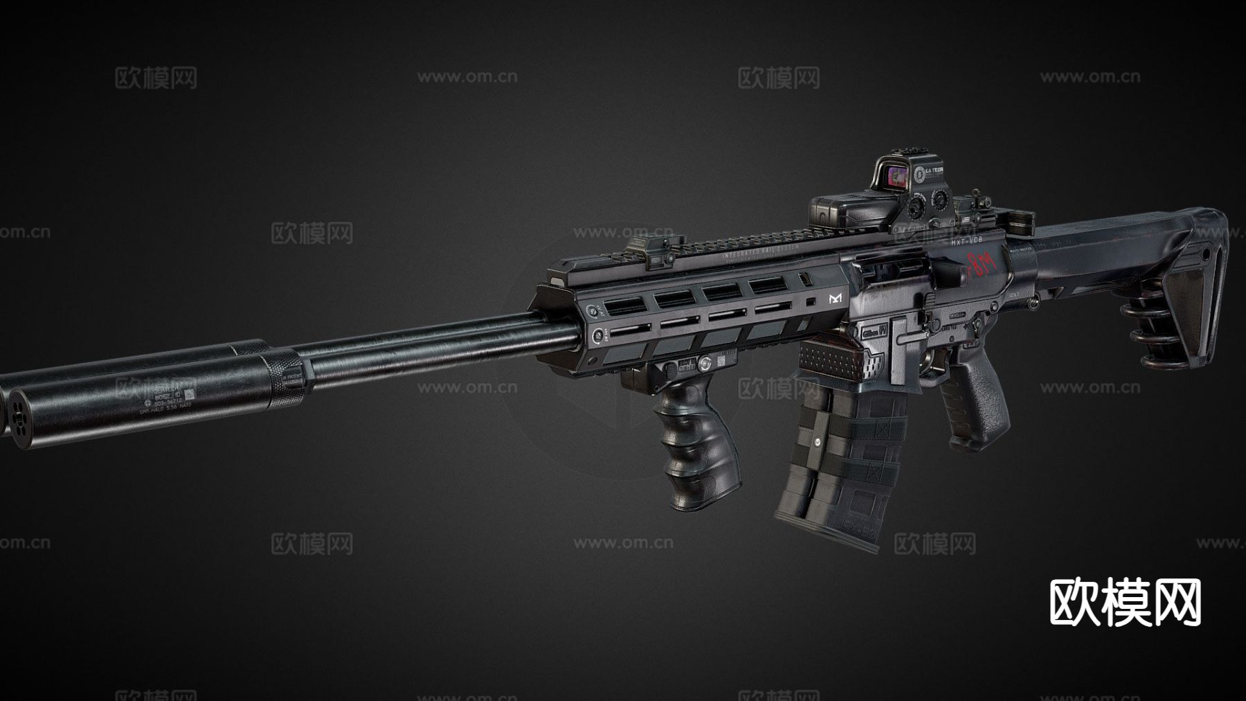 双管步枪su模型下载（渲染图2）