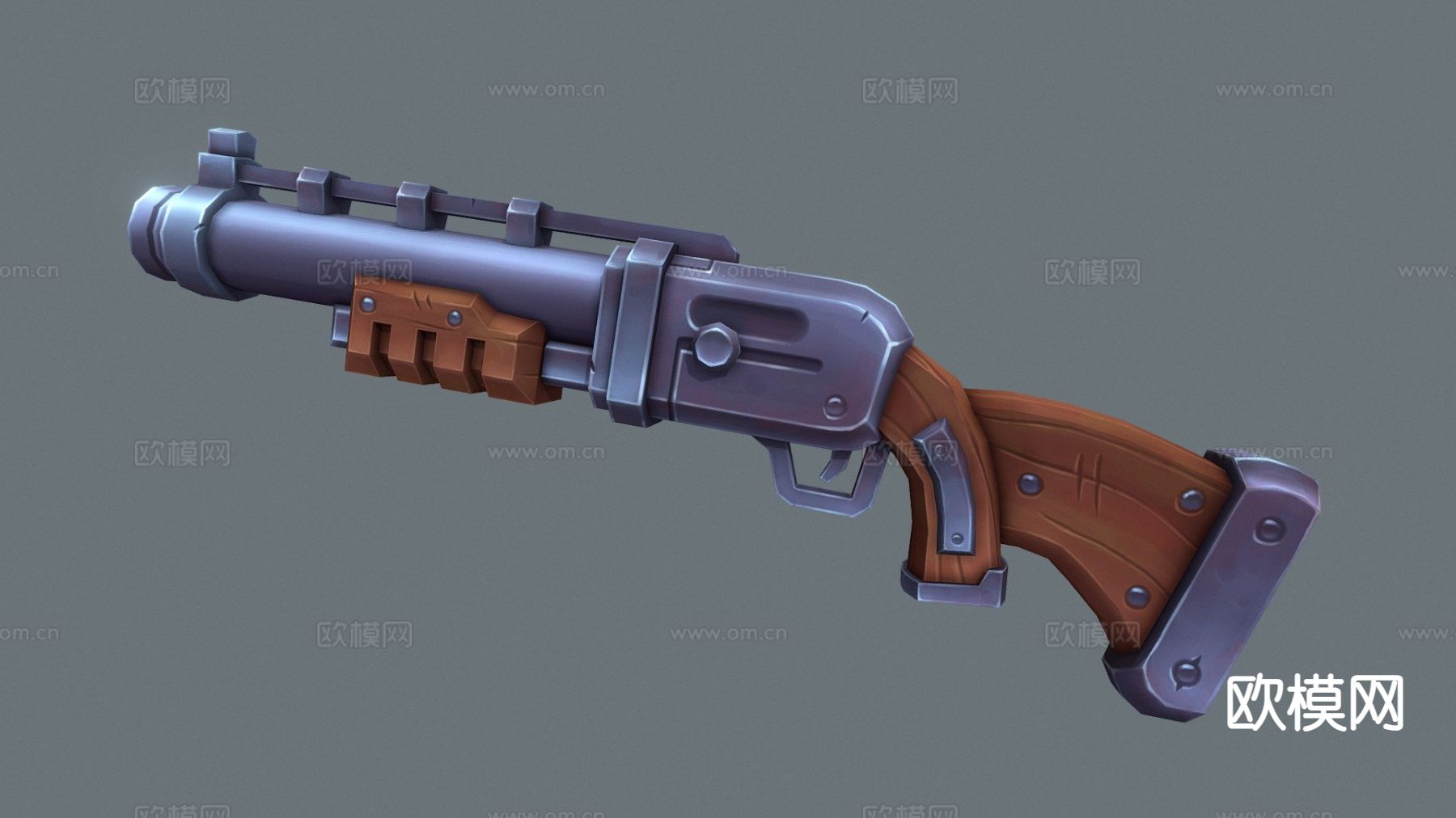 卡通式霰弹枪su模型下载（渲染图2）
