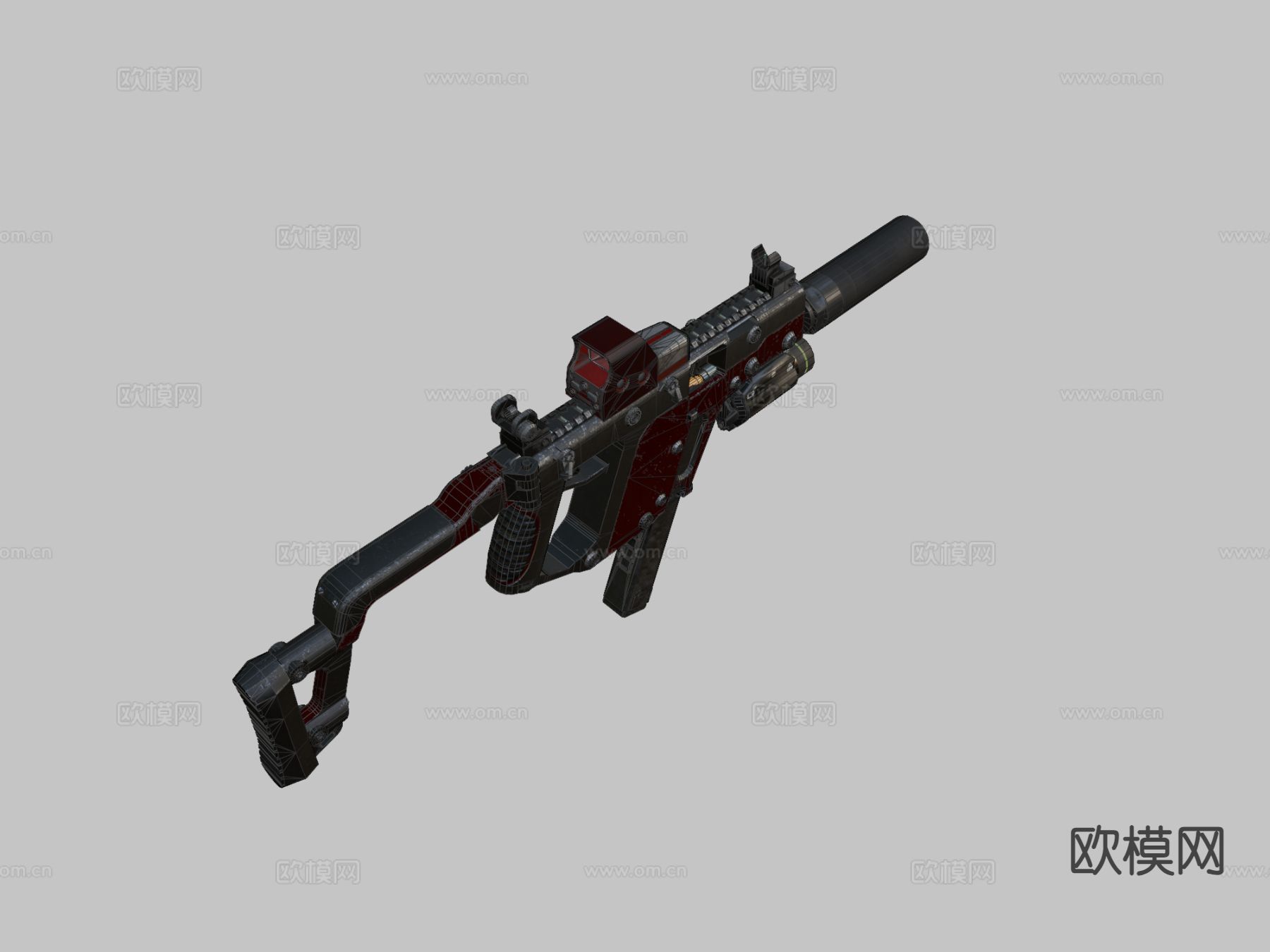 末日冲锋枪su模型下载（渲染图3）
