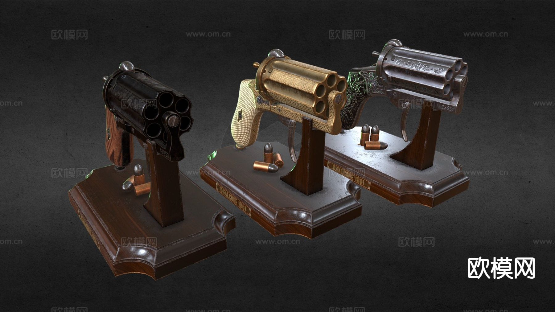 多管手枪su模型下载（渲染图3）