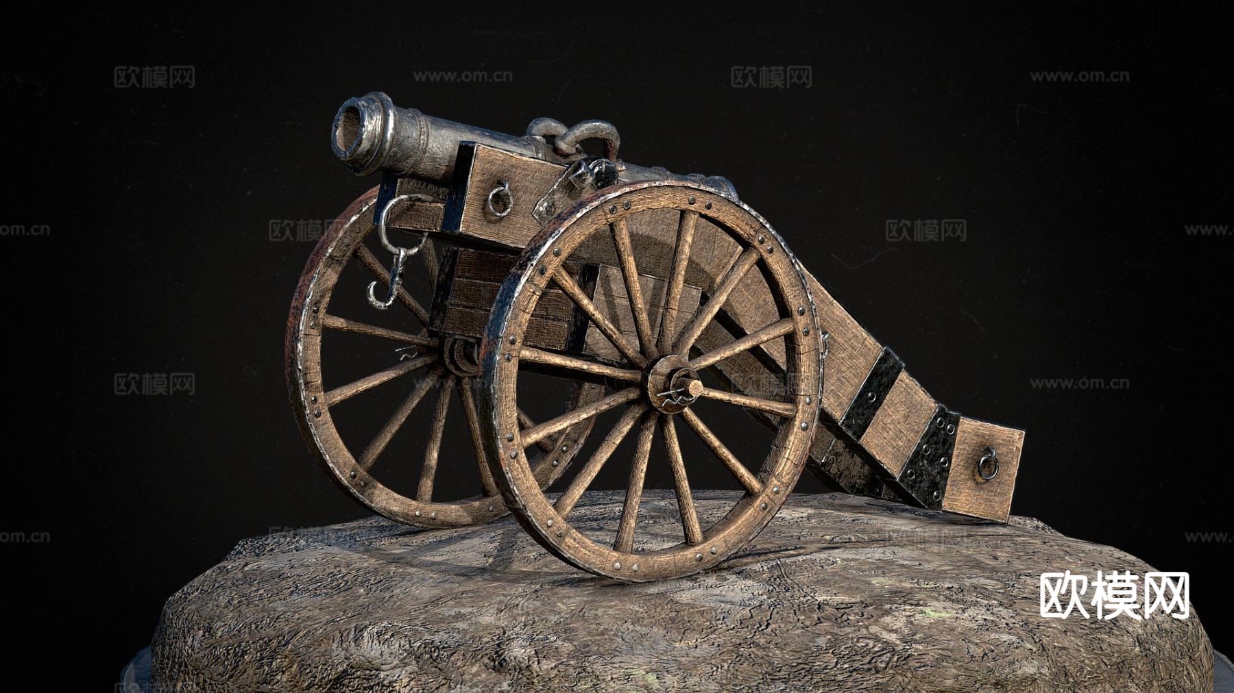 世纪大炮su模型下载（渲染图2）