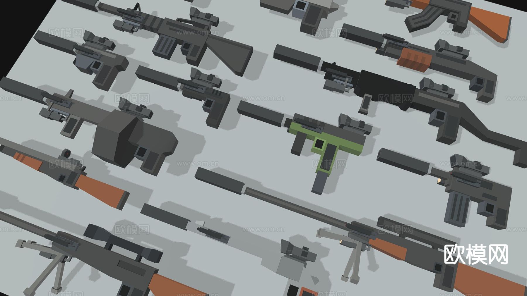 各种枪支包su模型下载（渲染图2）