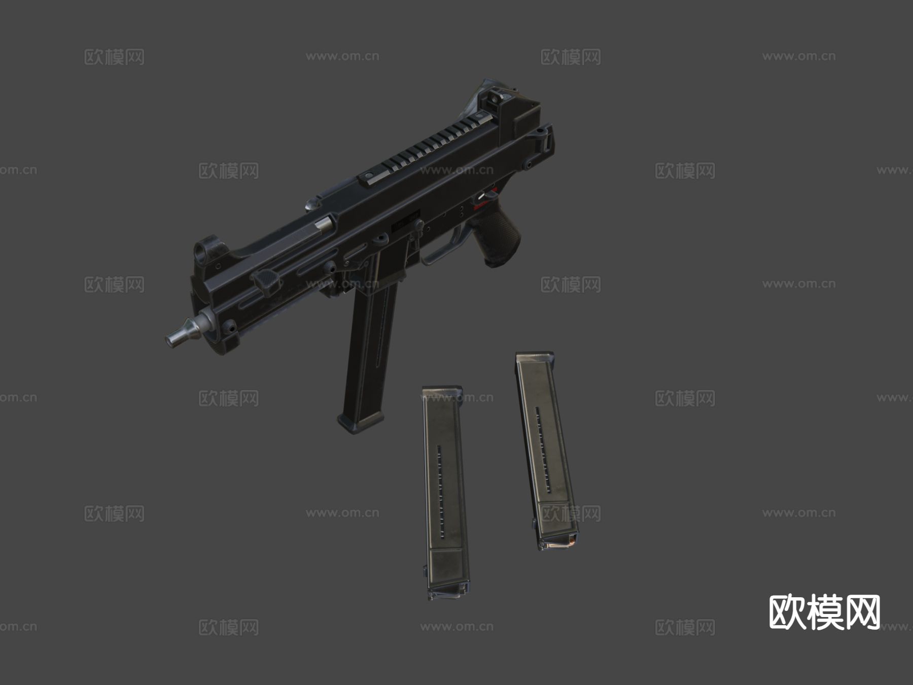 HK UMP冲锋枪su模型下载（渲染图6）