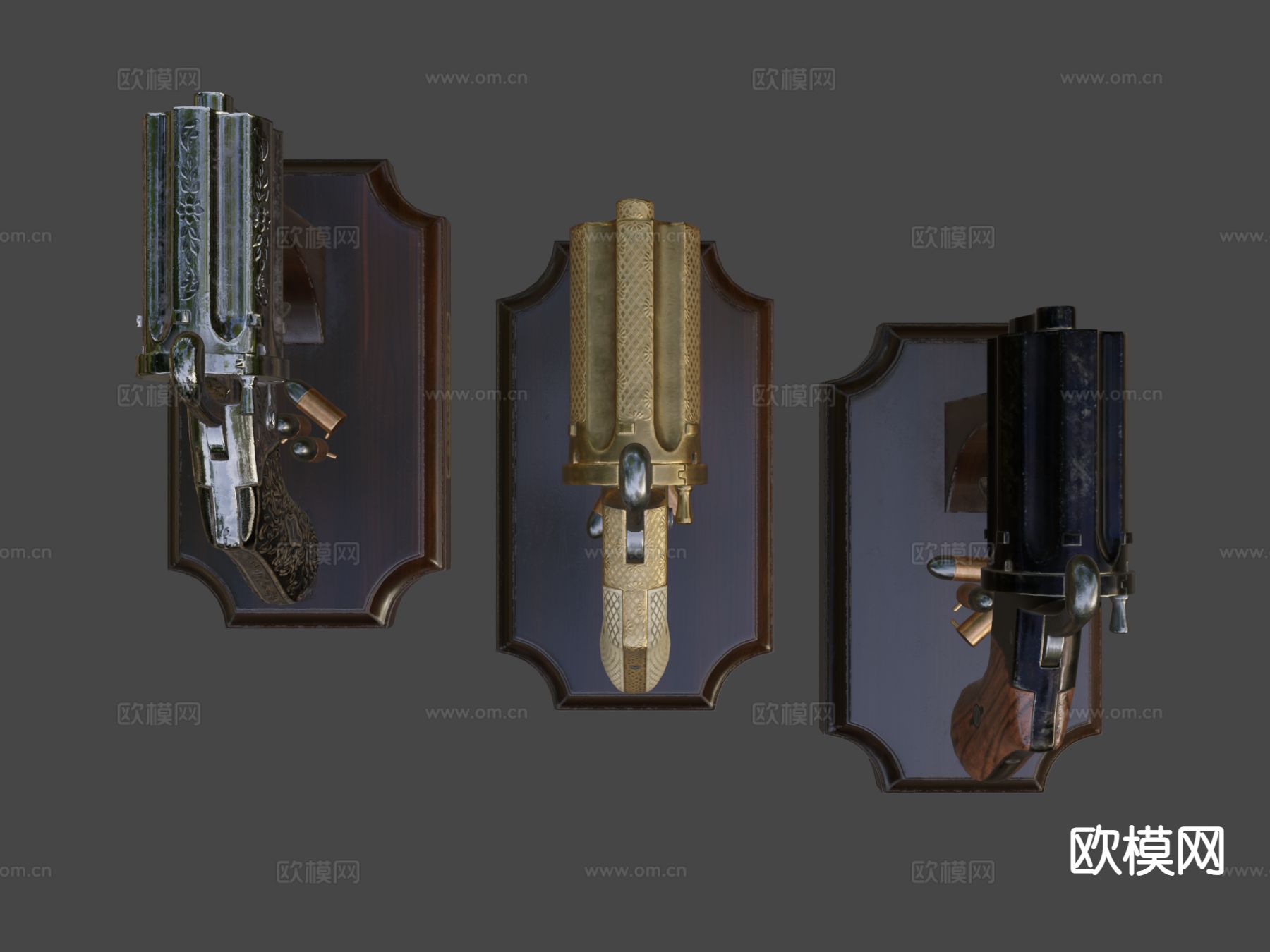多管手枪su模型下载（渲染图4）