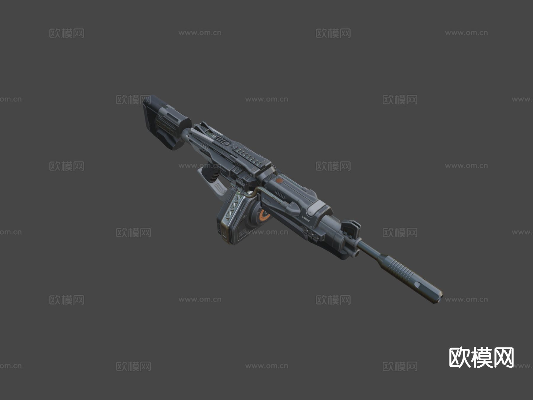 未来冲锋枪su模型下载（渲染图4）