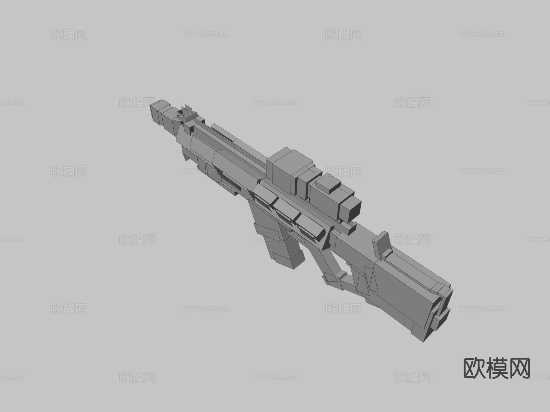 束能步枪su模型下载（渲染图1）