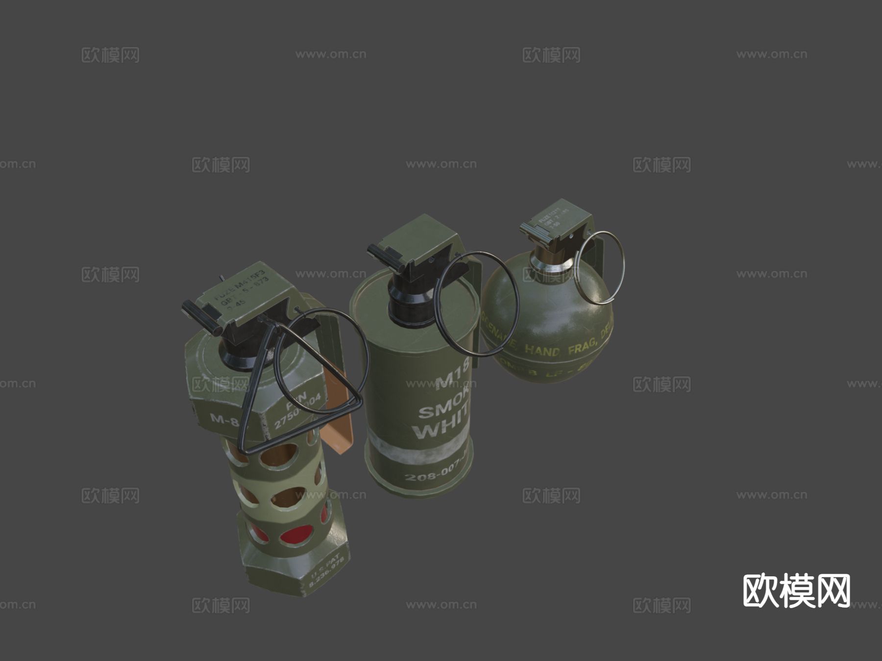 武器手雷su模型下载（渲染图4）