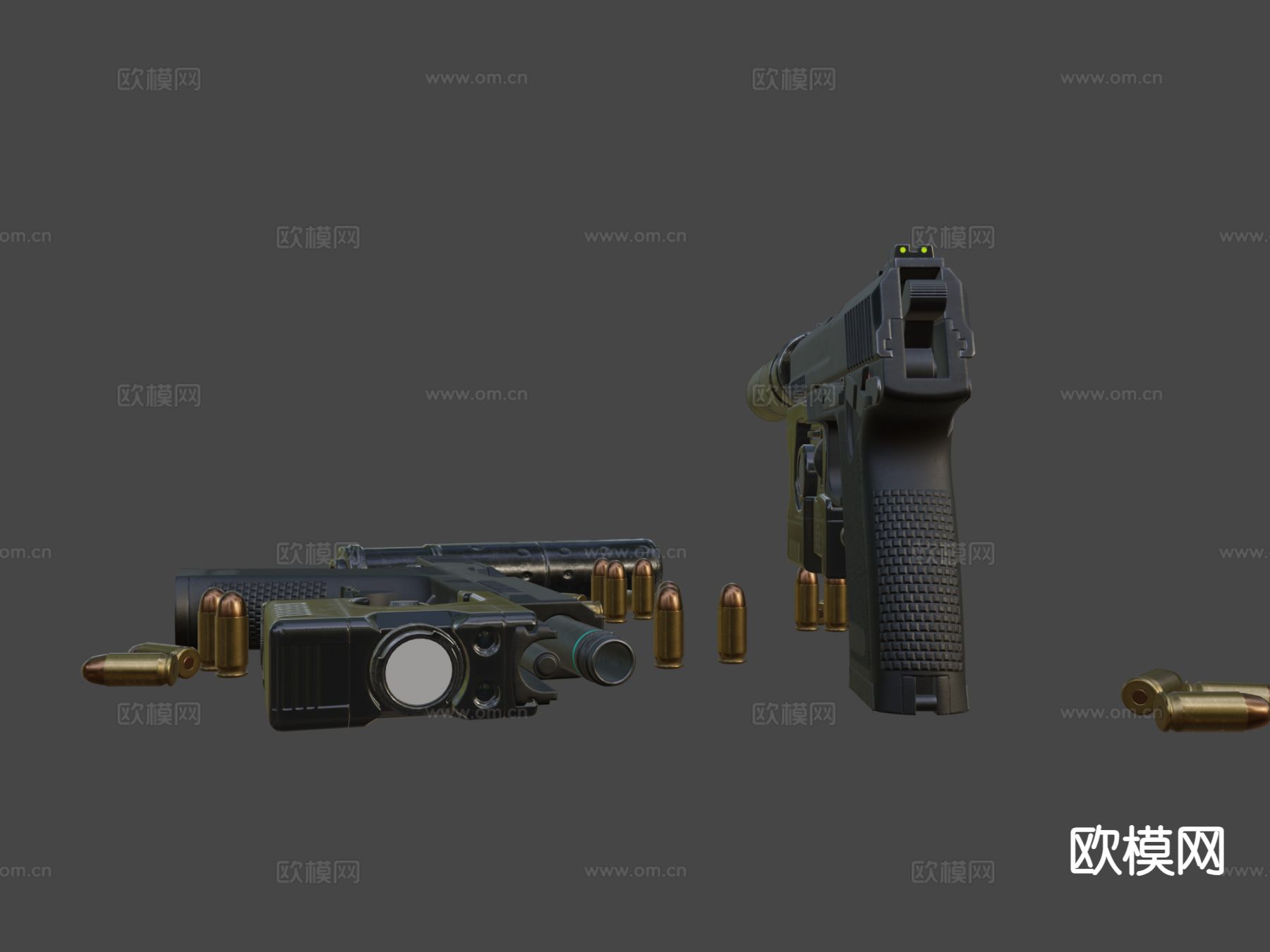 马克手枪su模型下载（渲染图5）