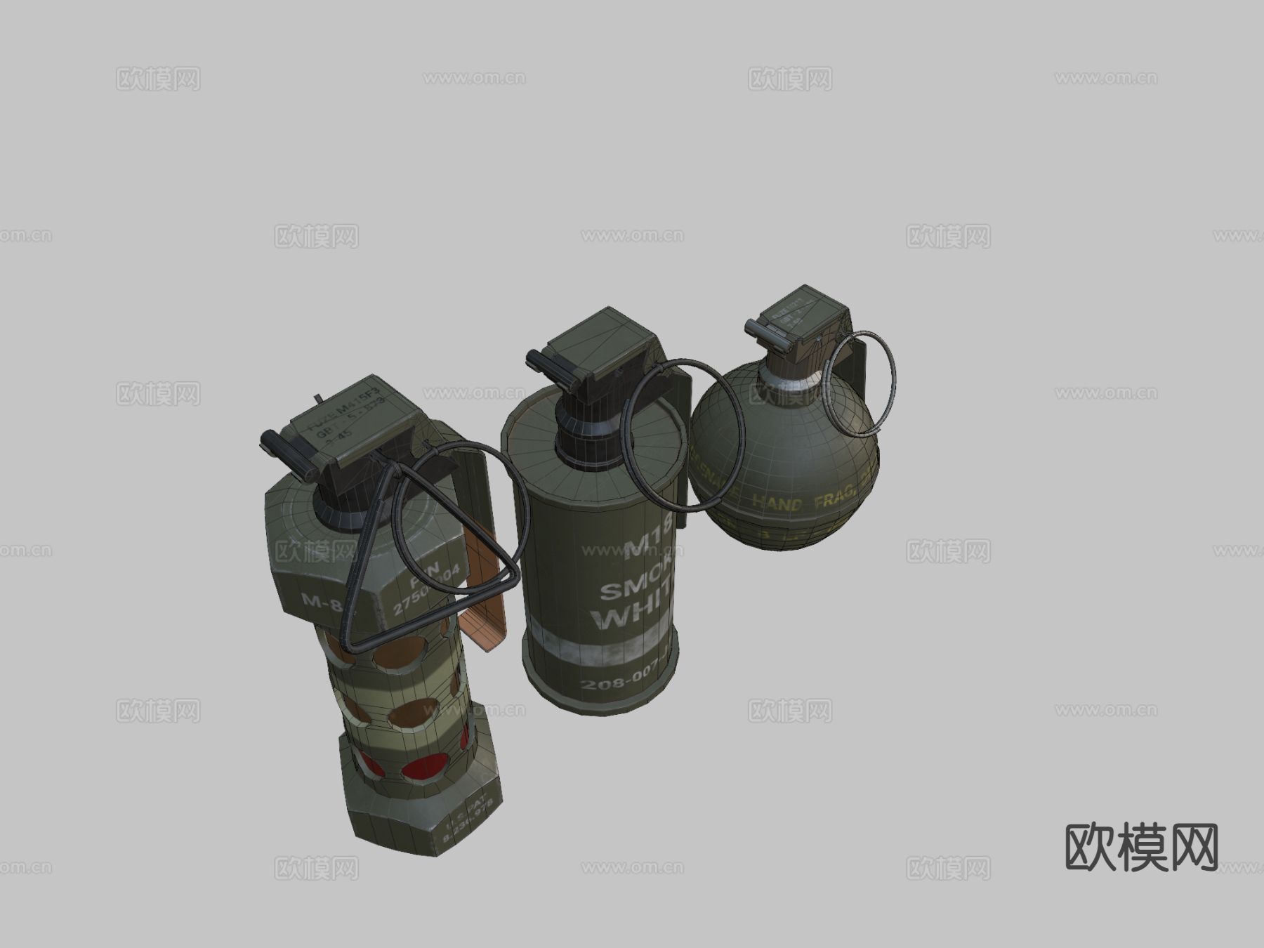 武器手雷su模型下载（渲染图2）