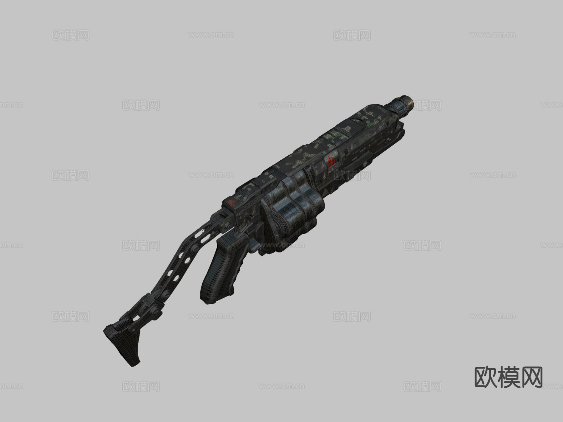 榴弹发射器su模型下载（渲染图1）