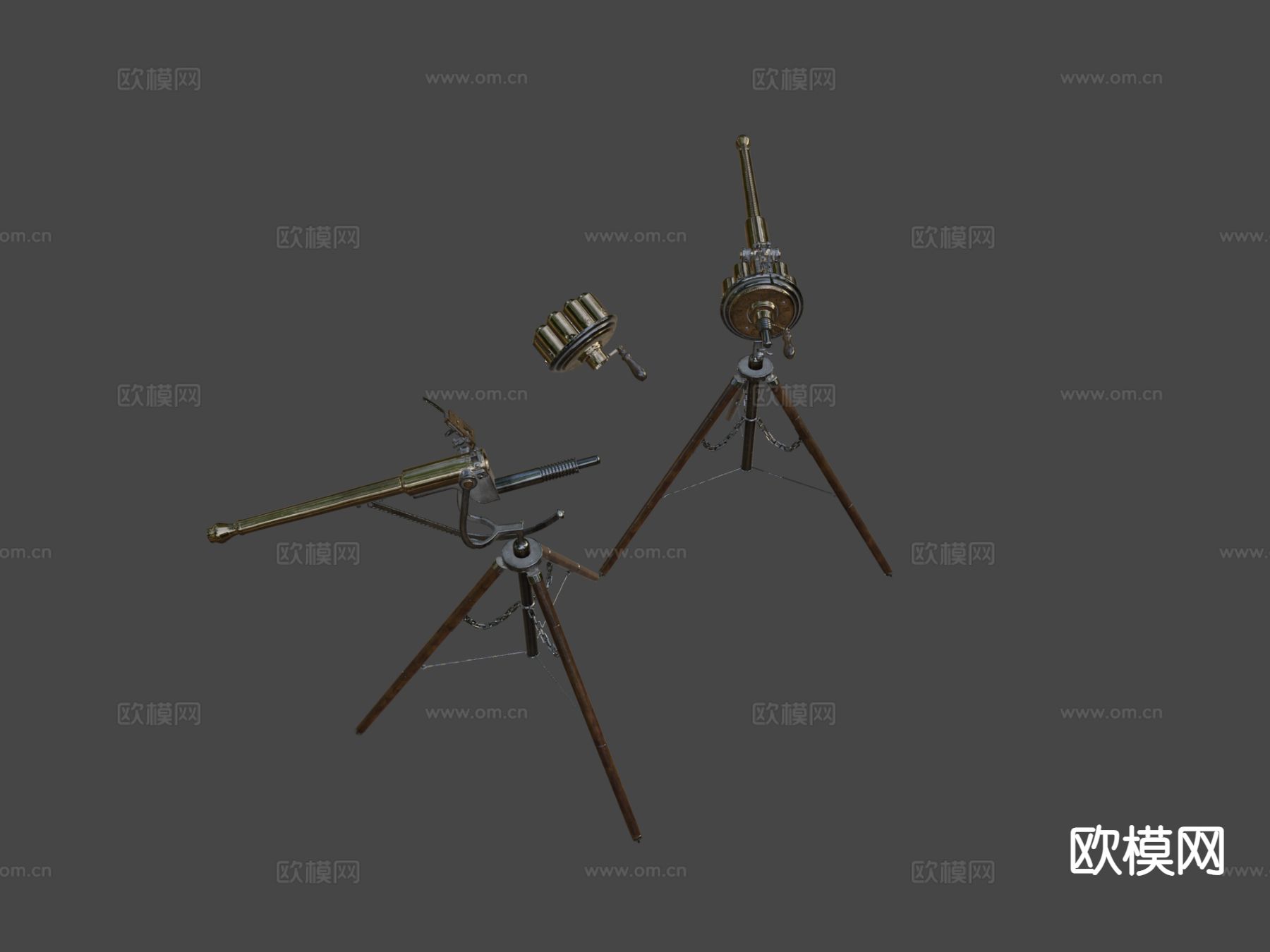 世纪重复射击枪su模型下载（渲染图5）
