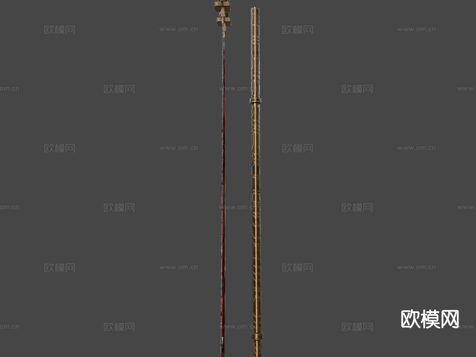 哥特混合武士刀su模型下载（渲染图4）