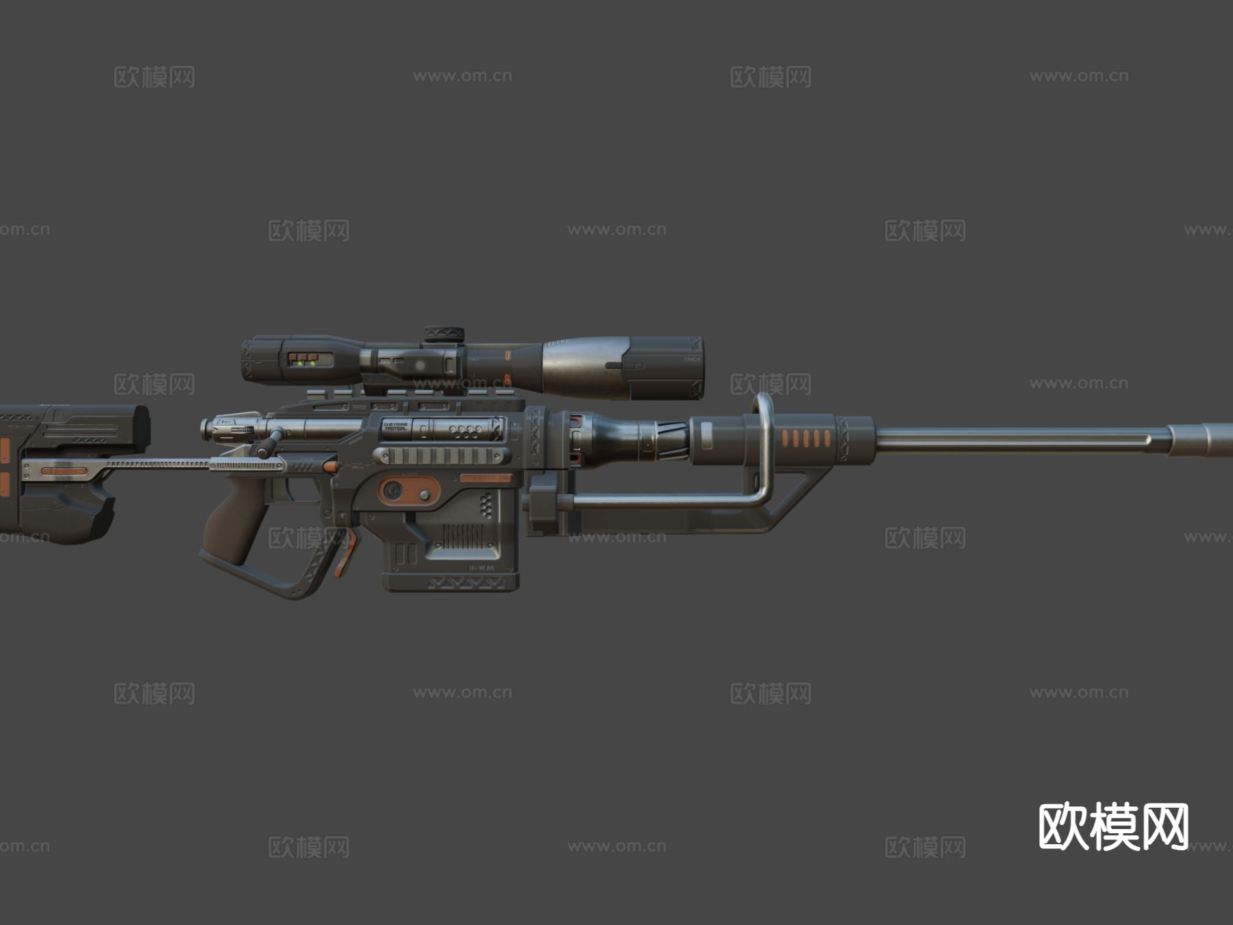 阻击枪su模型下载（渲染图7）