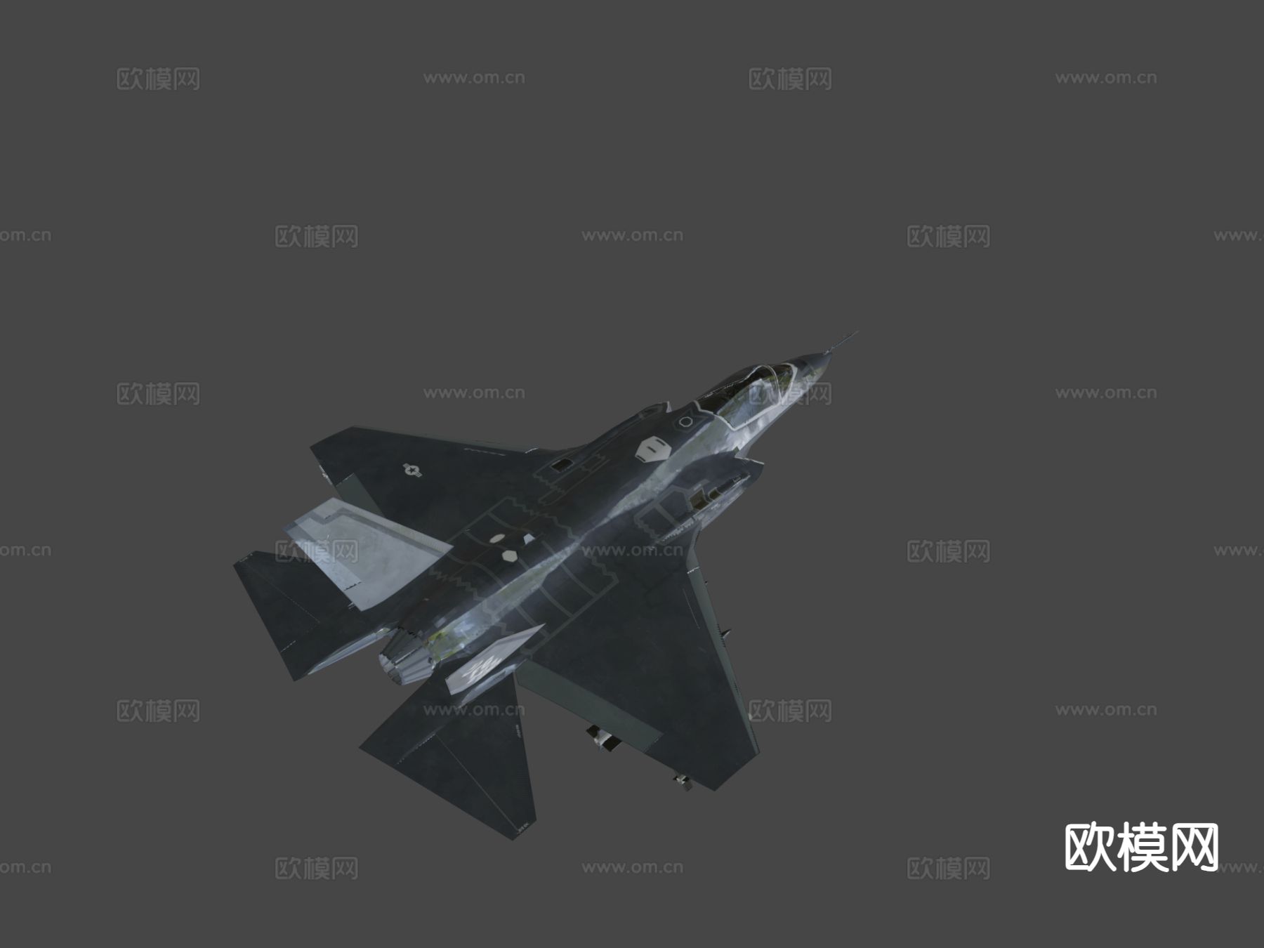 闪电型战斗机su模型下载（渲染图4）