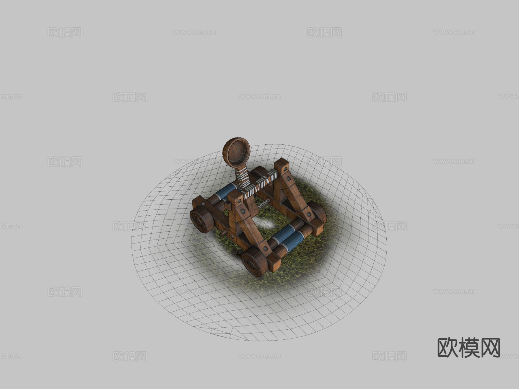 中世纪投石机su模型下载（渲染图1）
