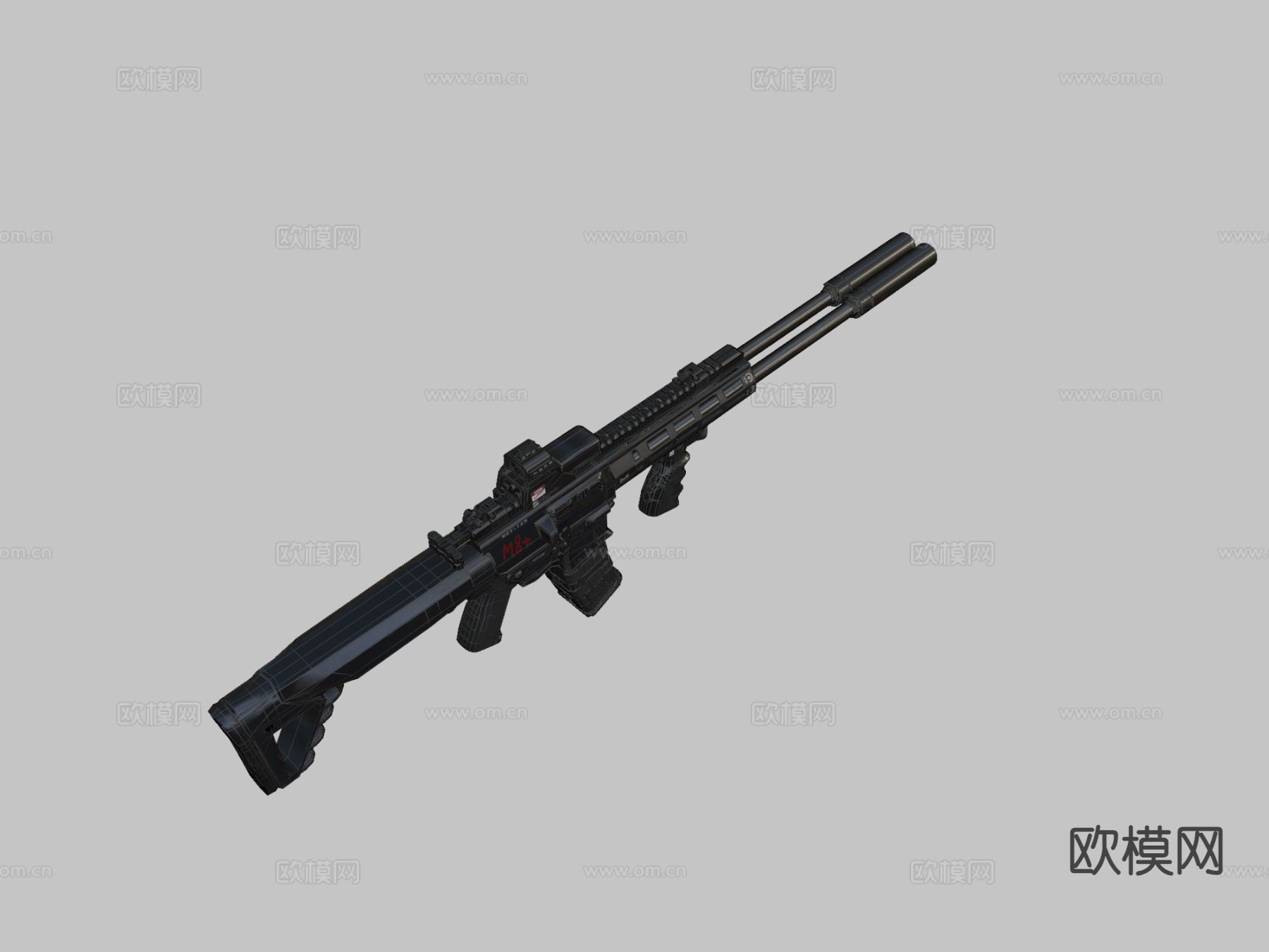 双管步枪su模型下载（渲染图1）