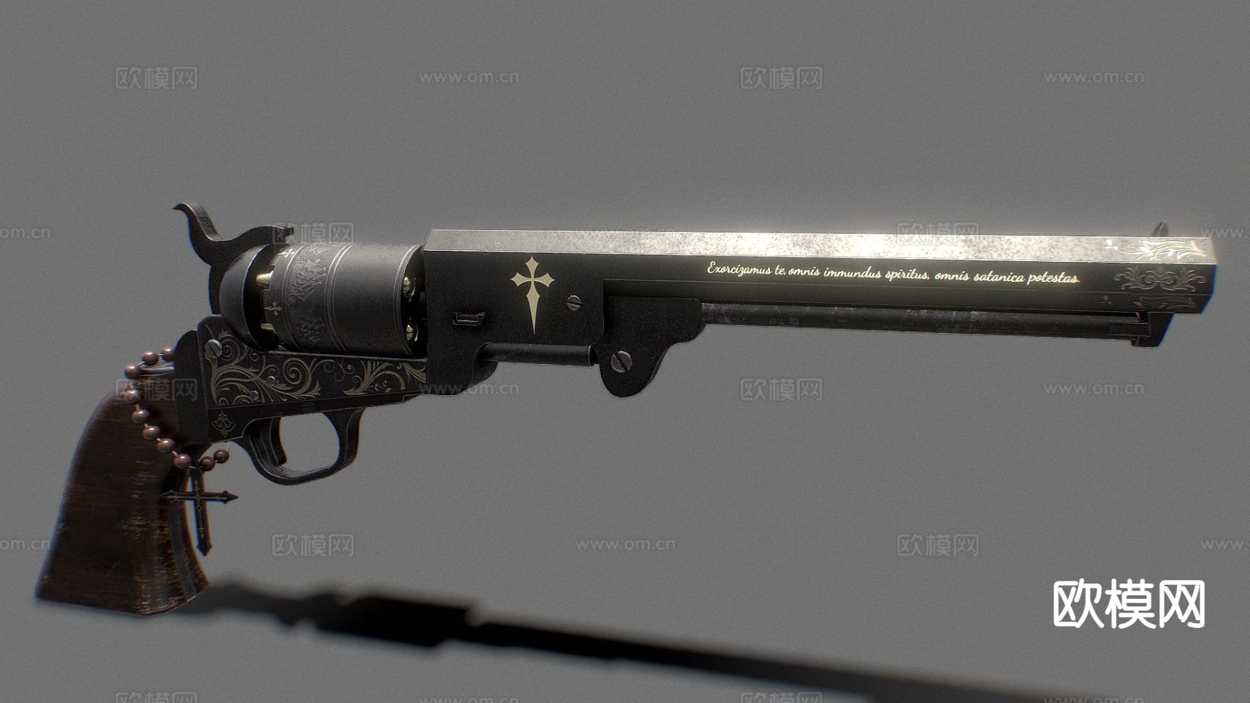 驱魔者左轮手枪su模型下载（渲染图2）