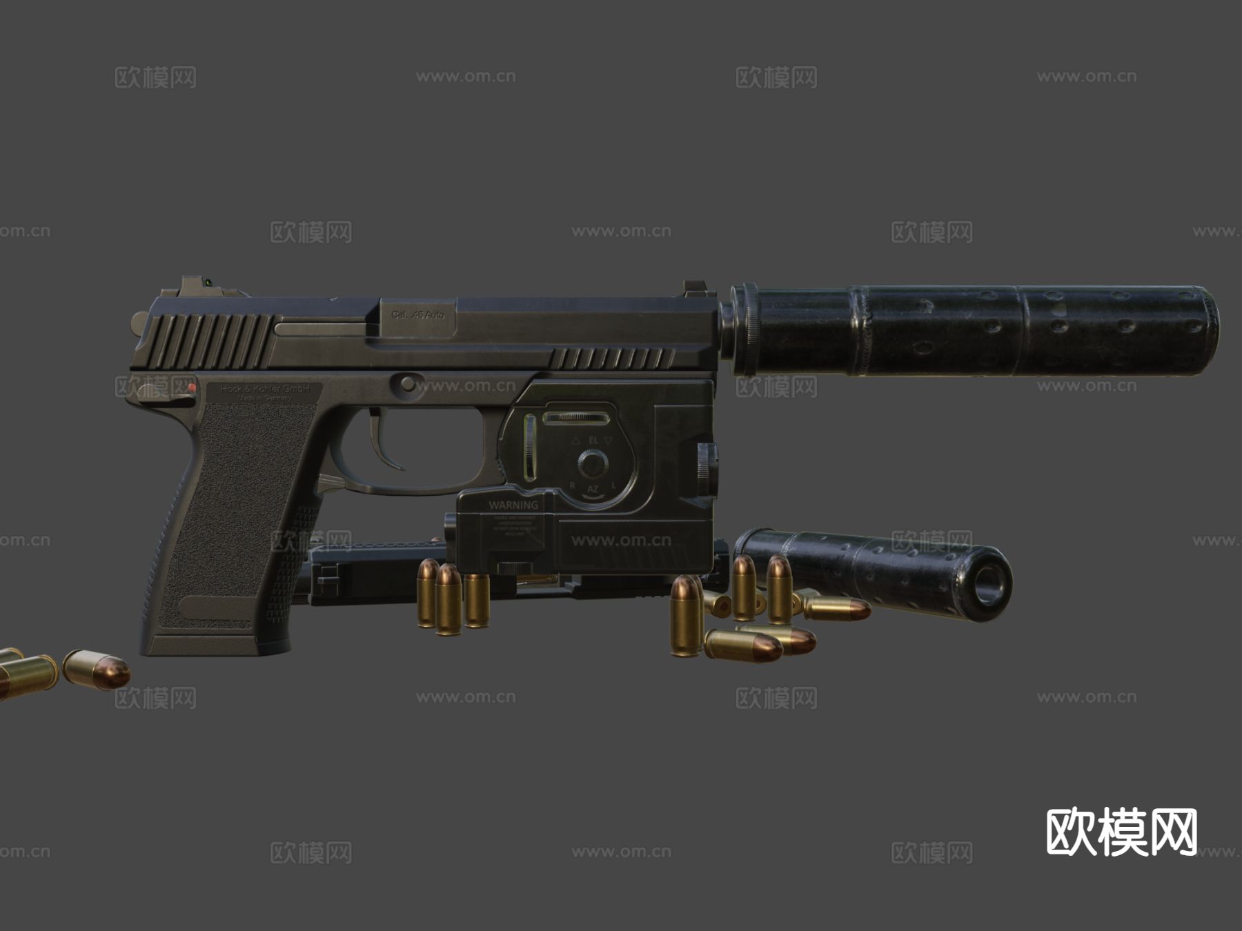 马克手枪su模型下载（渲染图7）