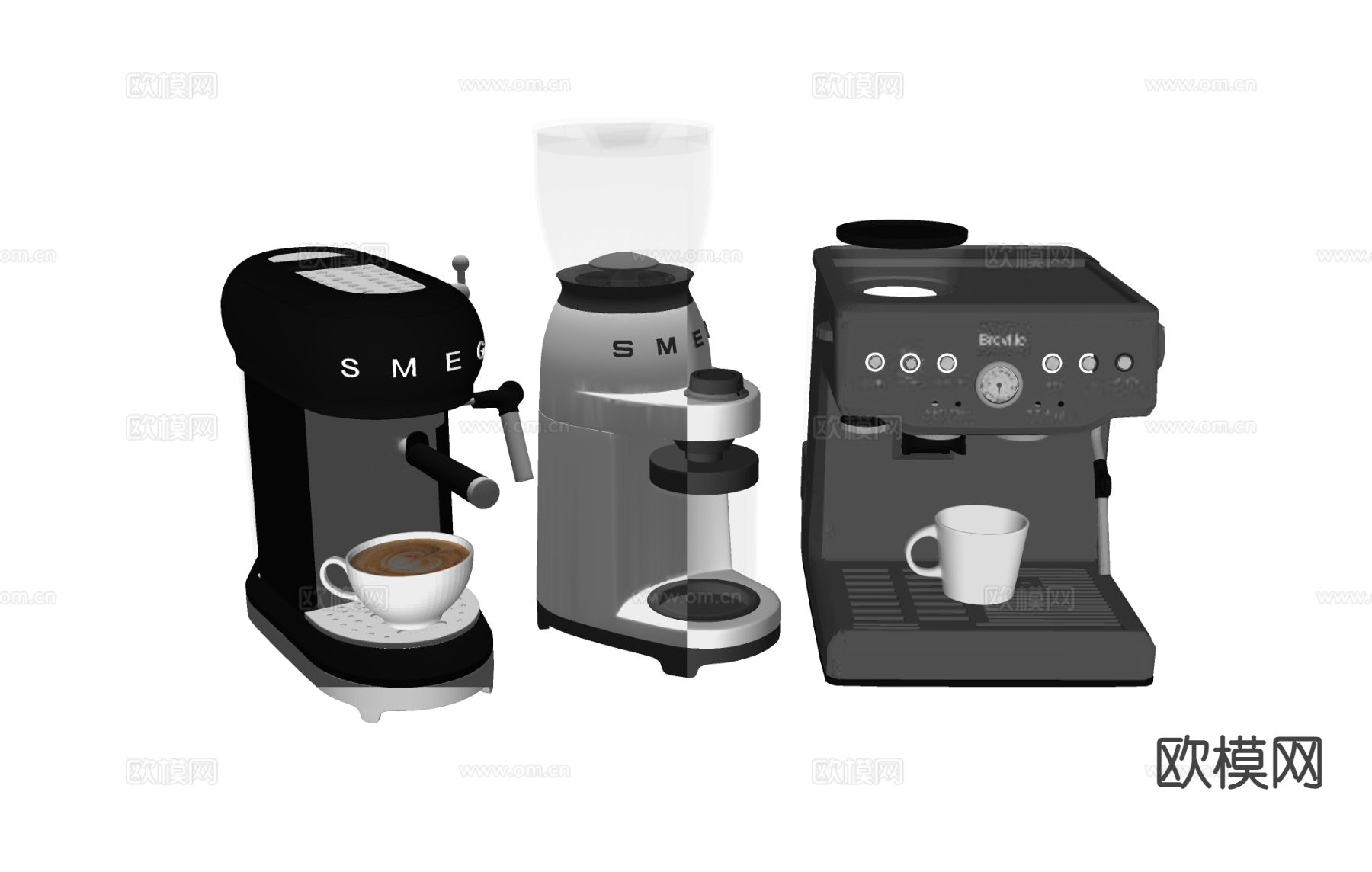 磨豆机 咖啡机su模型下载（渲染图1）