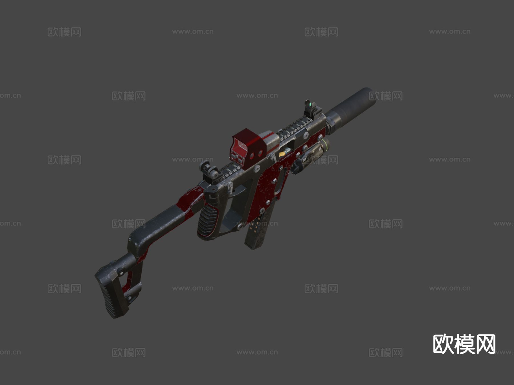 末日冲锋枪su模型下载（渲染图6）