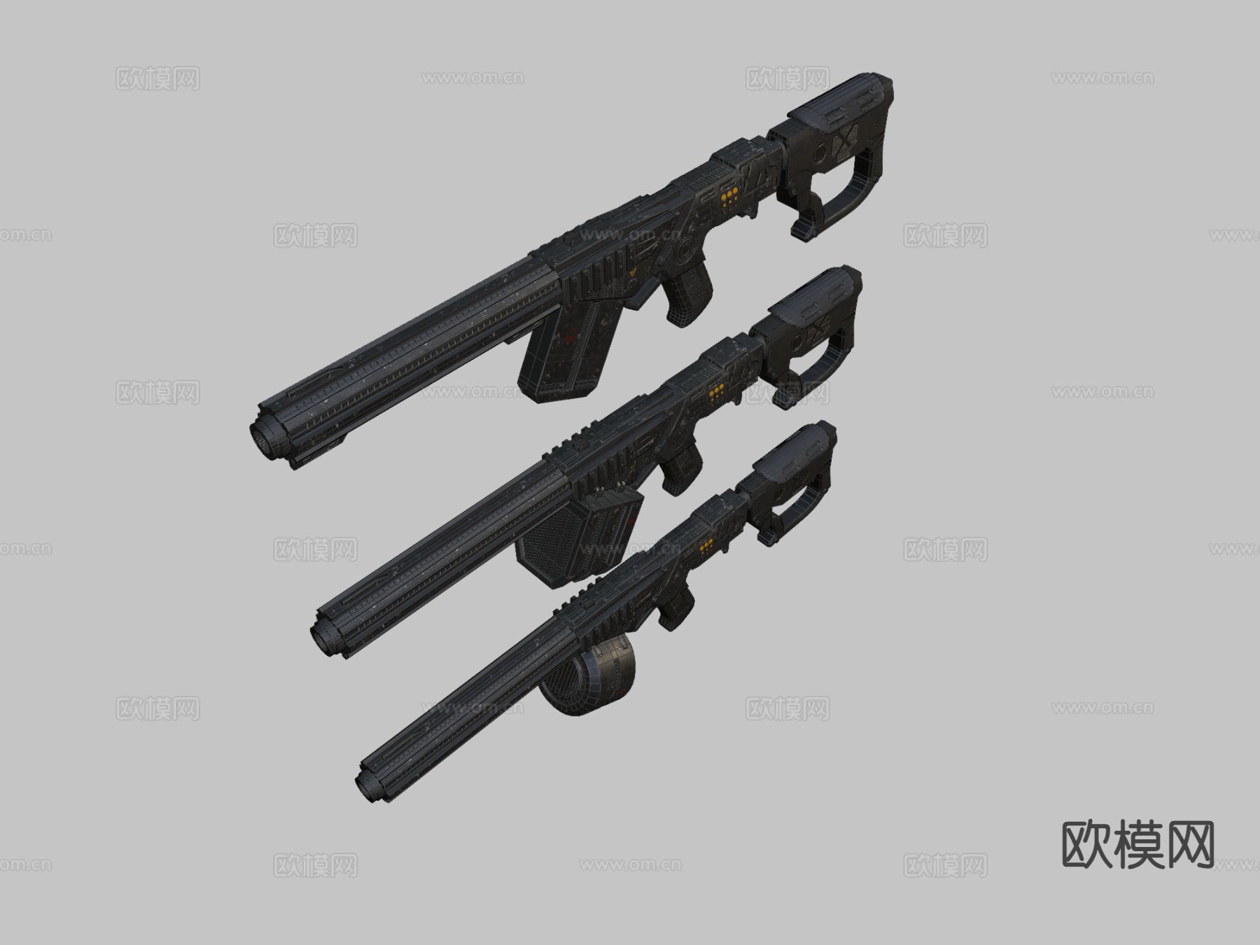 星球大战DX-18枪su模型下载（渲染图1）