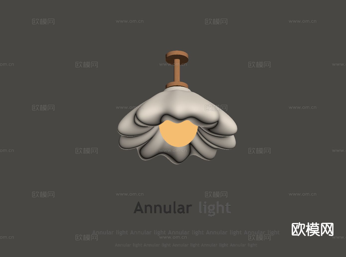 奶油风吸顶灯su模型下载（渲染图1）