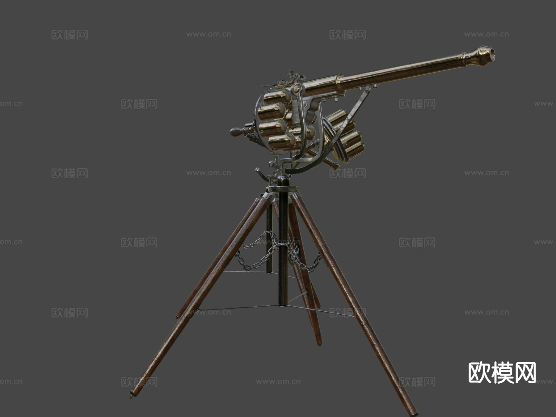 世纪重复射击枪su模型下载（渲染图6）