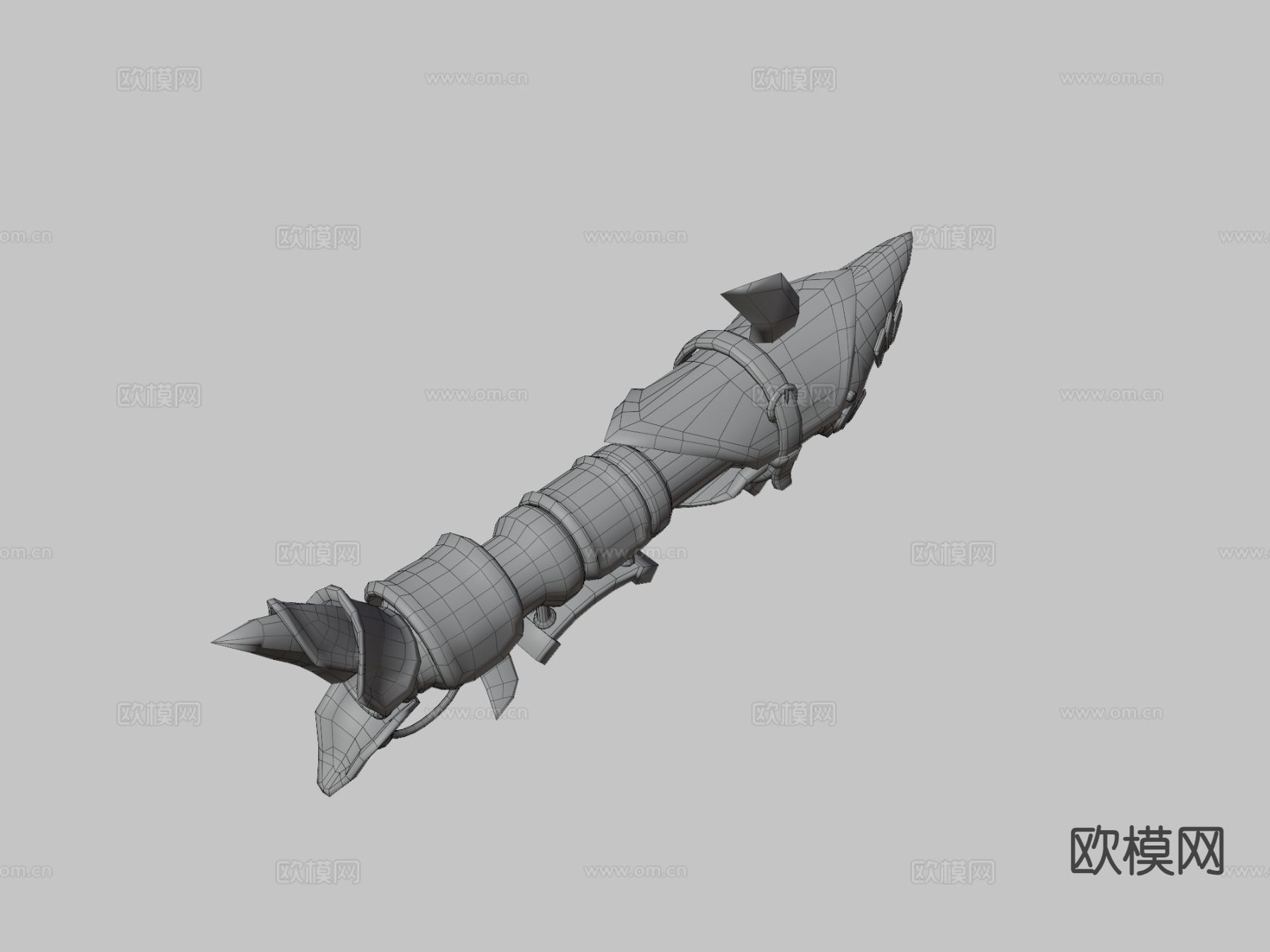 金克丝鱼骨火箭筒su模型下载（渲染图1）