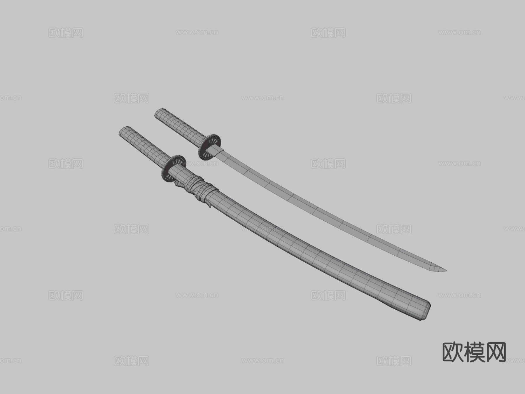 武士刀su模型下载（渲染图1）