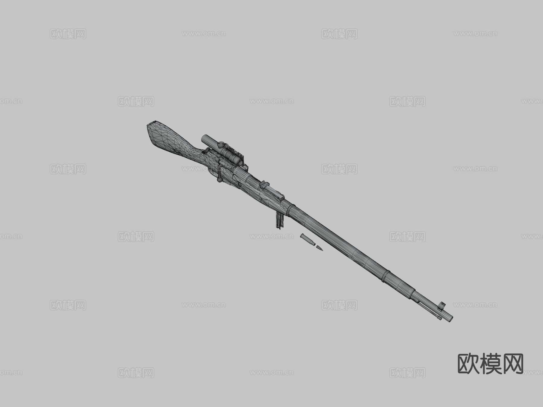 莫辛纳甘91枪su模型下载（渲染图1）