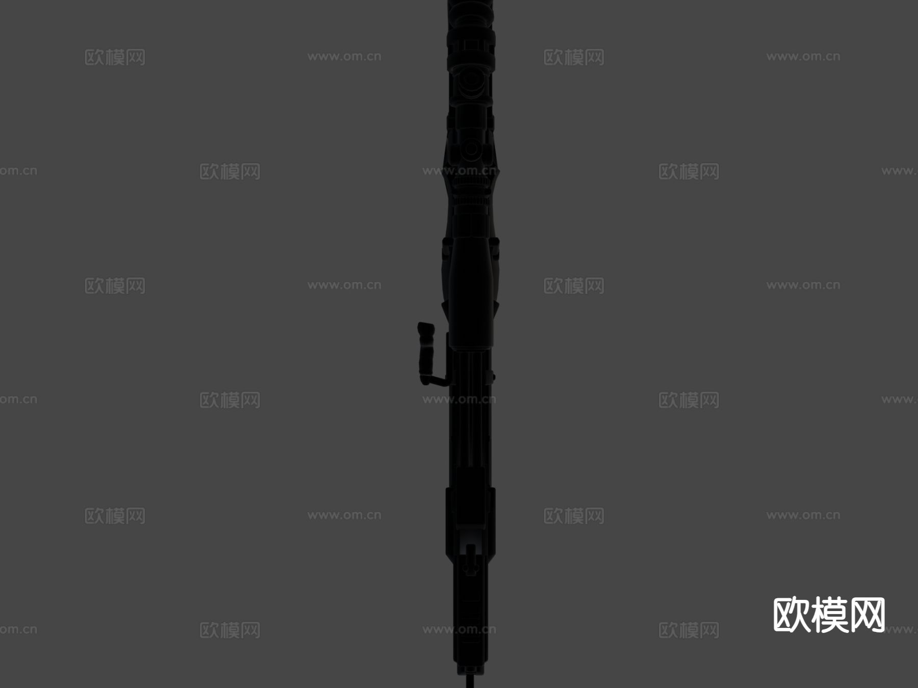科幻狙击步枪su模型下载（渲染图6）