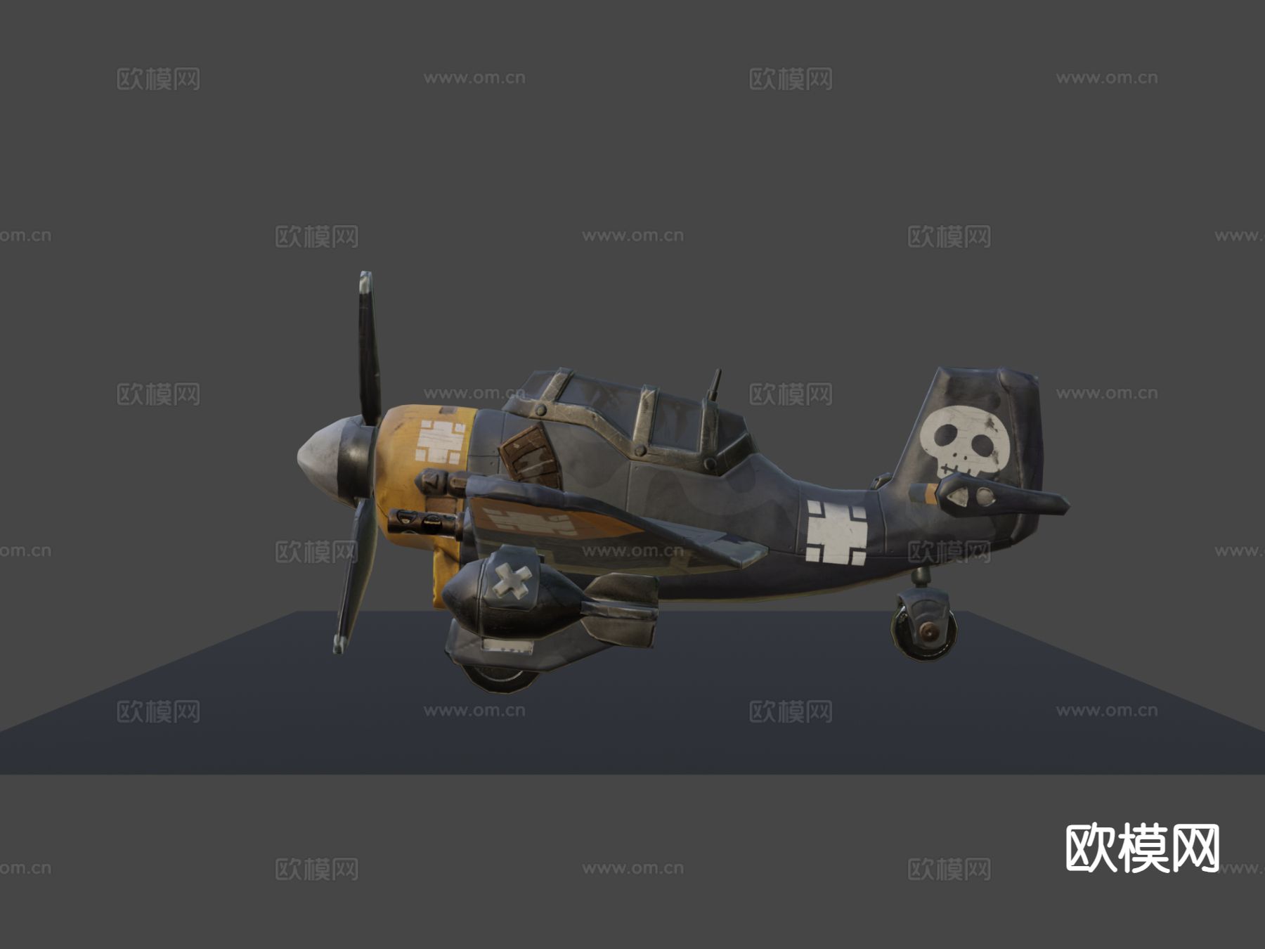 卡通轰炸机su模型下载（渲染图4）