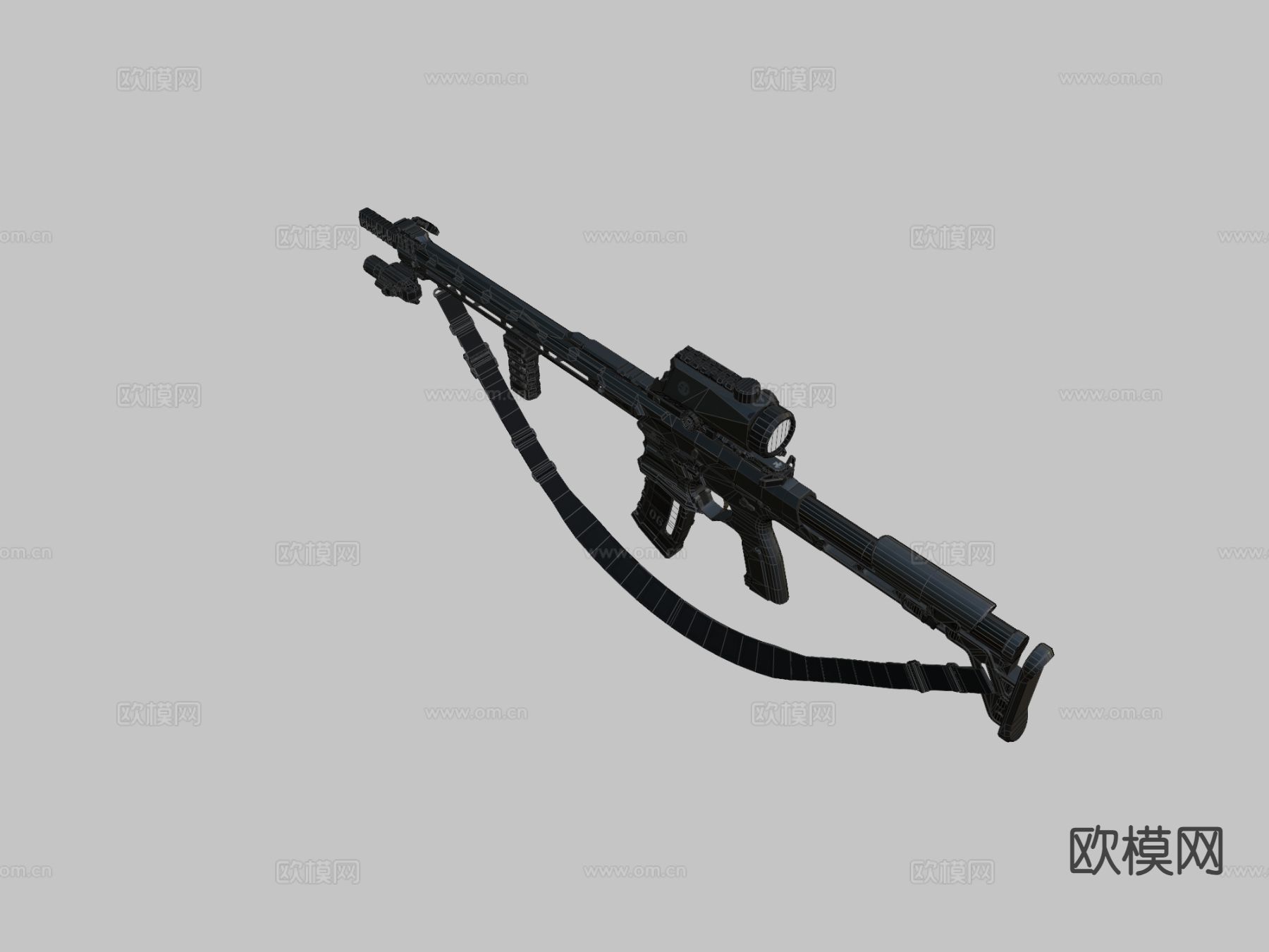 狙击步枪su模型下载（渲染图3）