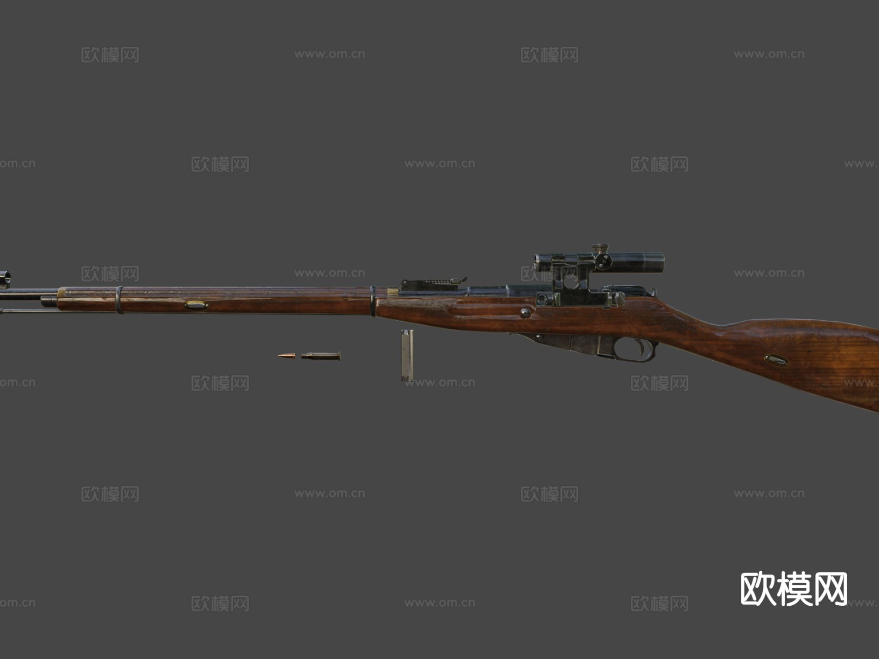 莫辛纳甘91枪su模型下载（渲染图5）