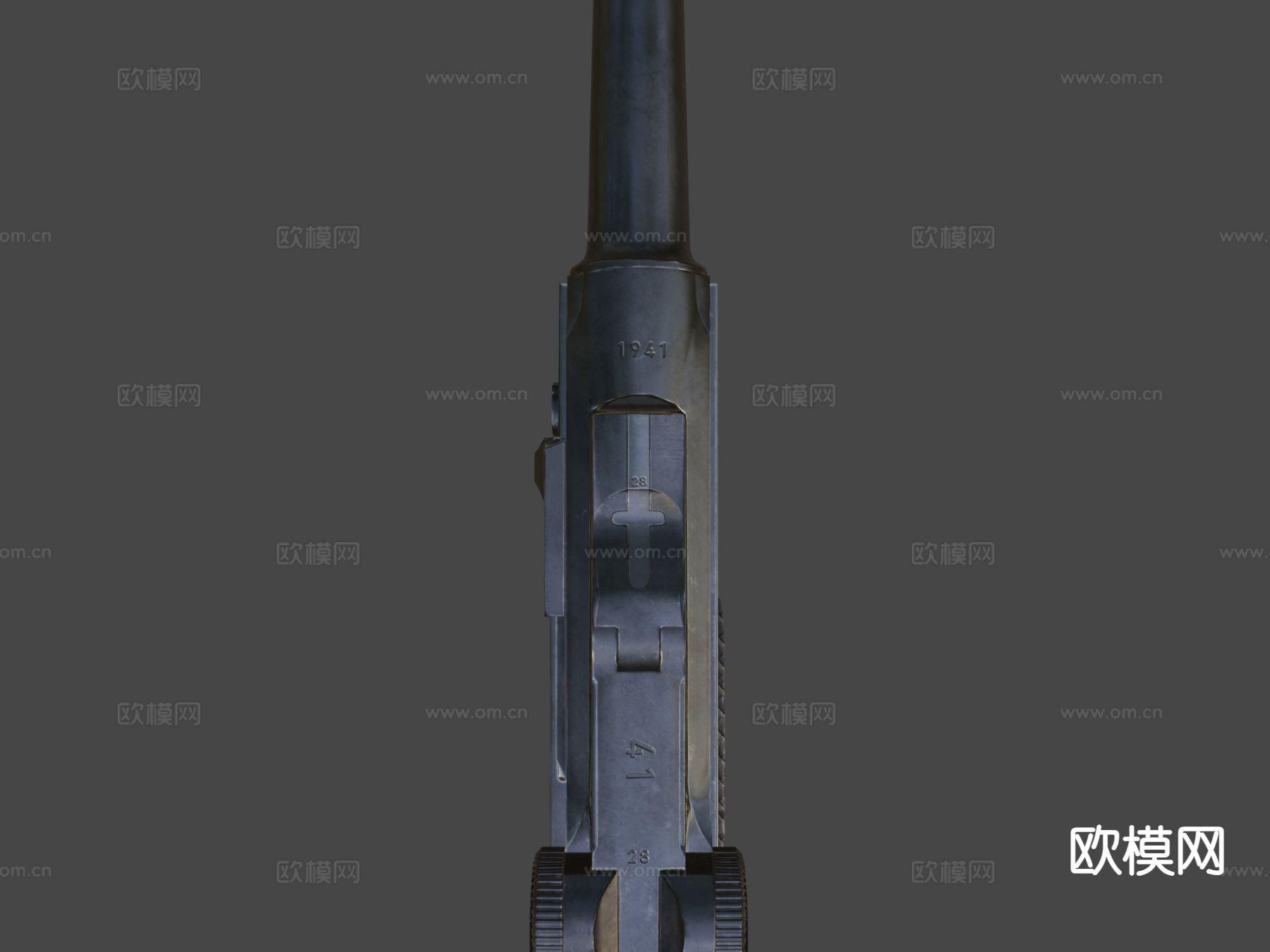 鲁格P08手枪su模型下载（渲染图4）