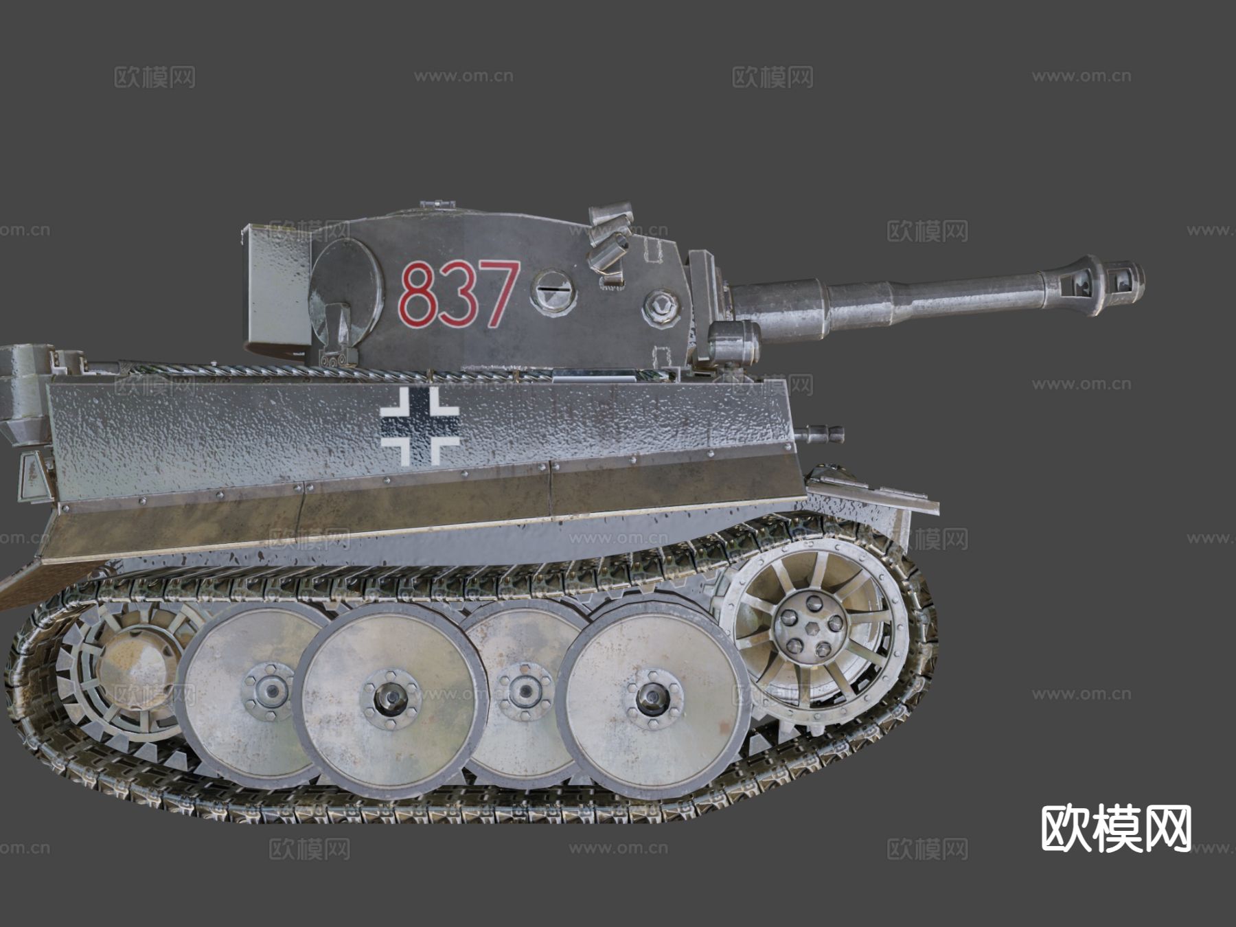 卡通德国虎坦克su模型下载（渲染图6）