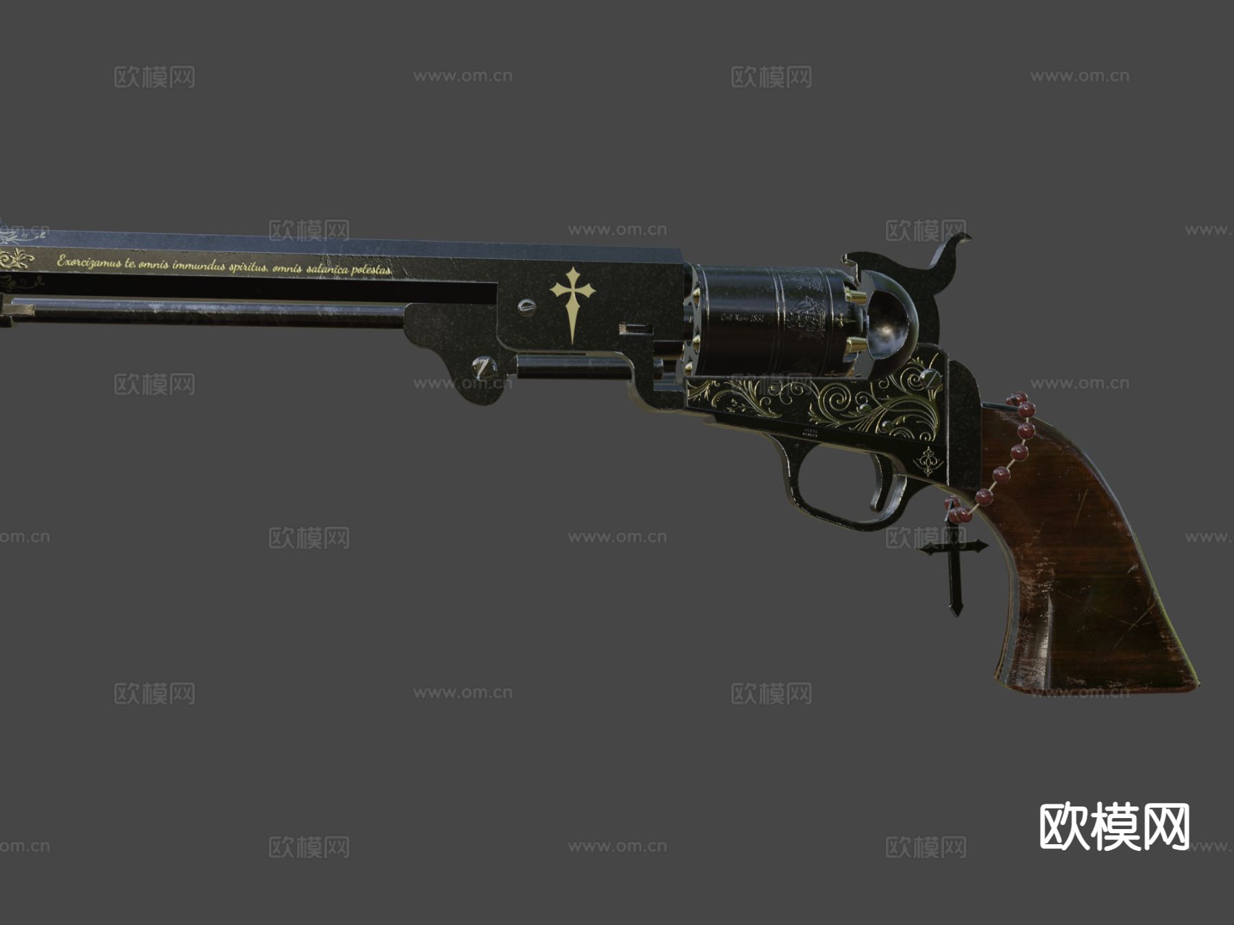 驱魔者左轮手枪su模型下载（渲染图7）