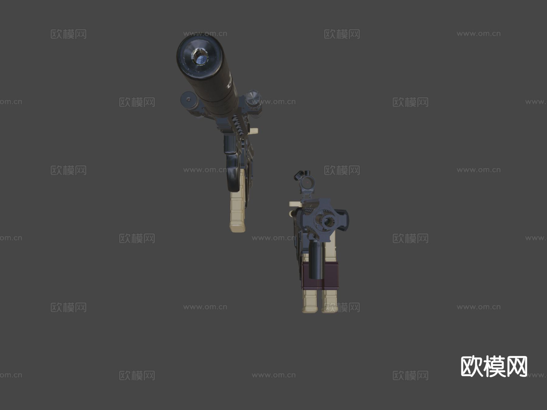 步枪与冲锋枪su模型下载（渲染图7）