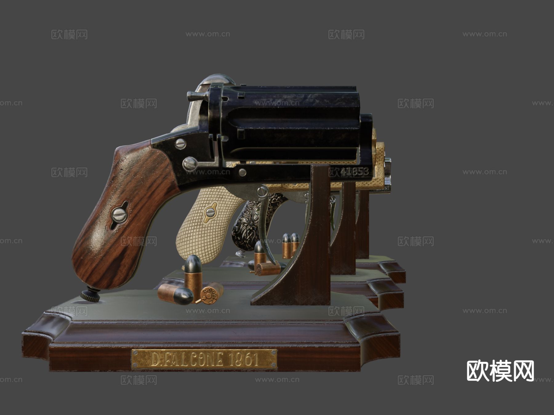 多管手枪su模型下载（渲染图6）