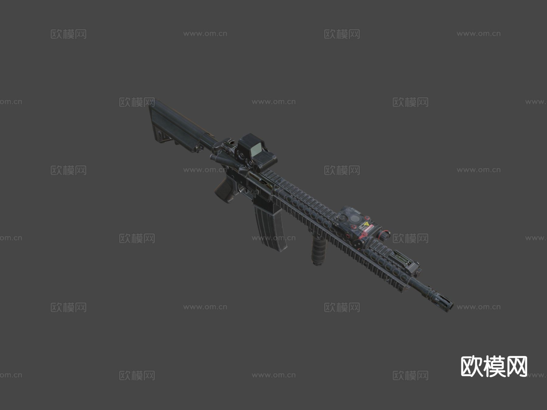 M4A1步枪su模型下载（渲染图4）