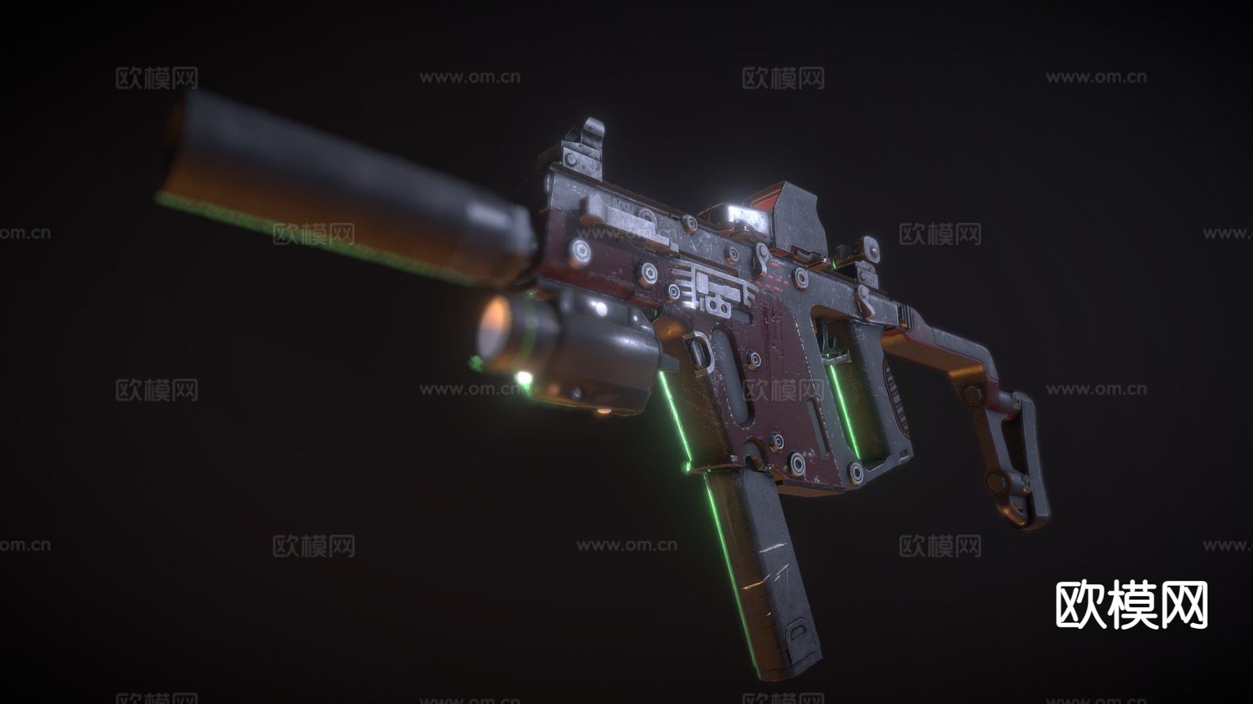 末日冲锋枪su模型下载（渲染图2）