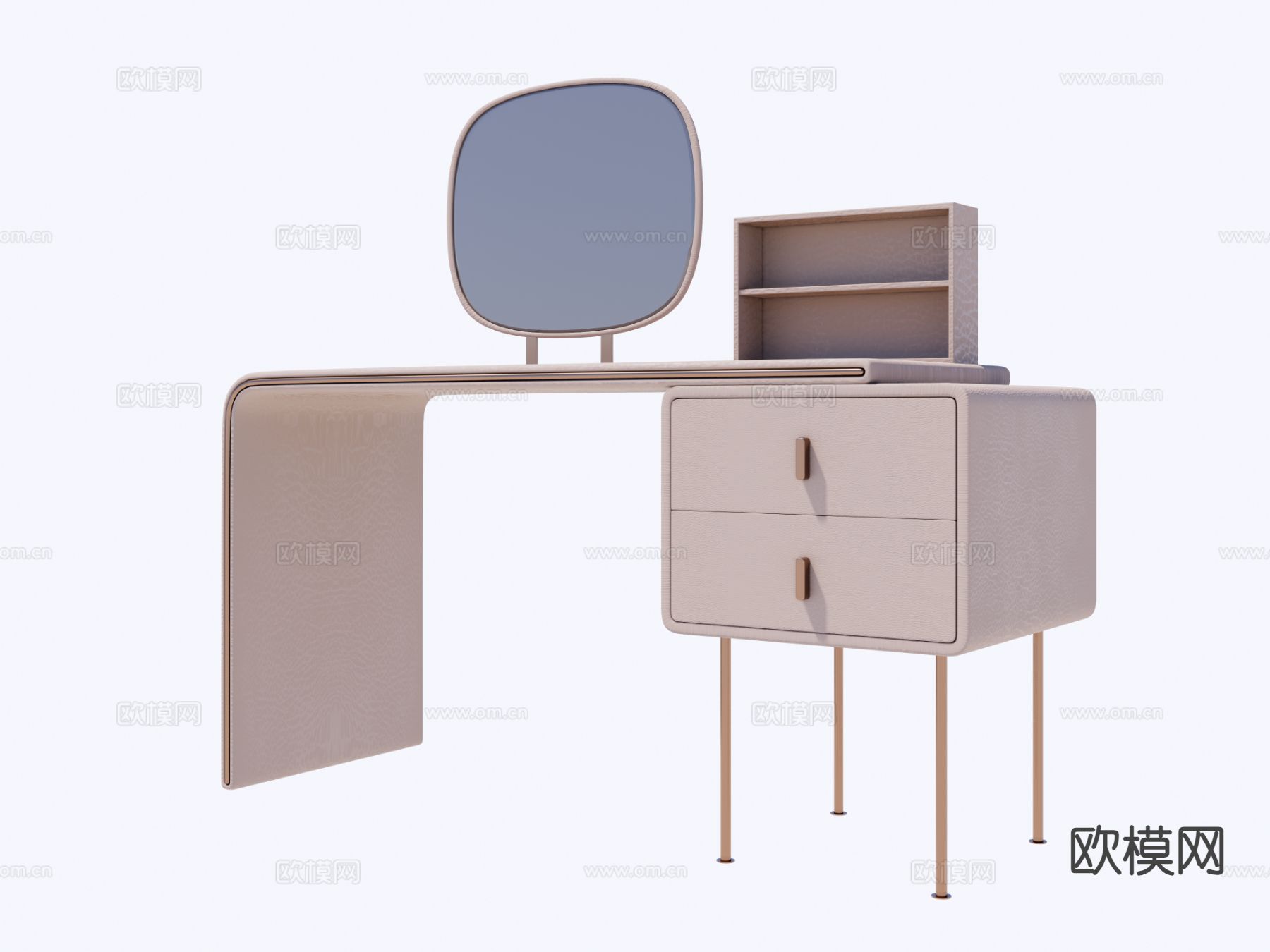 现代极简梳妆台su模型下载（渲染图3）