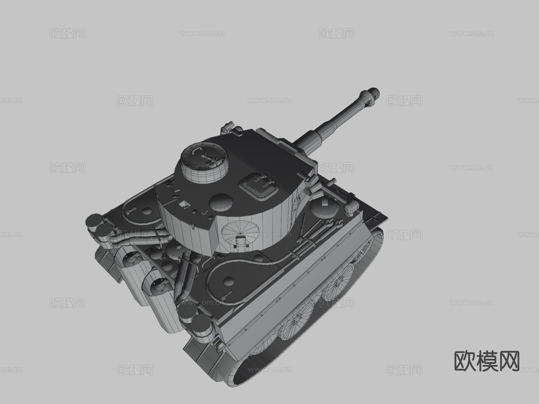 卡通德国虎坦克su模型下载（渲染图1）