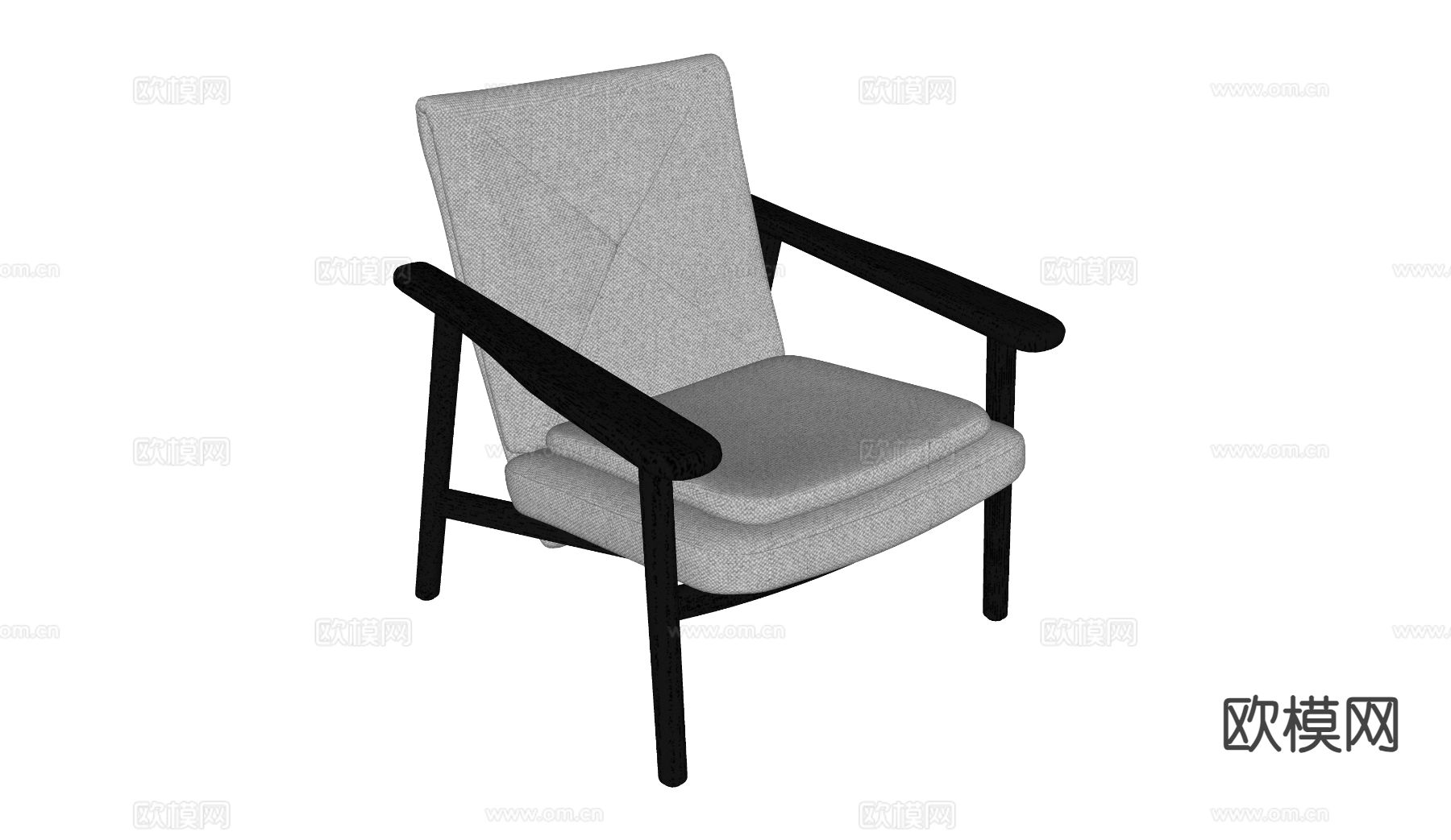 侘寂风休闲椅su模型下载（渲染图1）