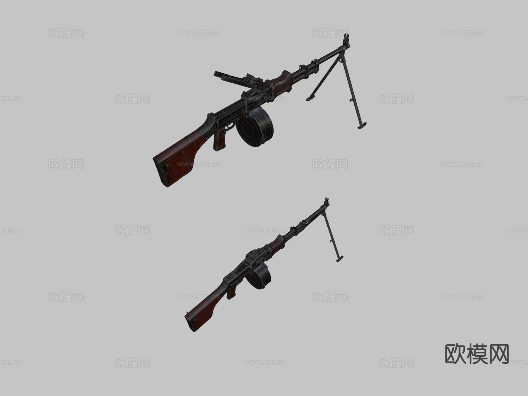 RPD轻机枪su模型下载（渲染图1）