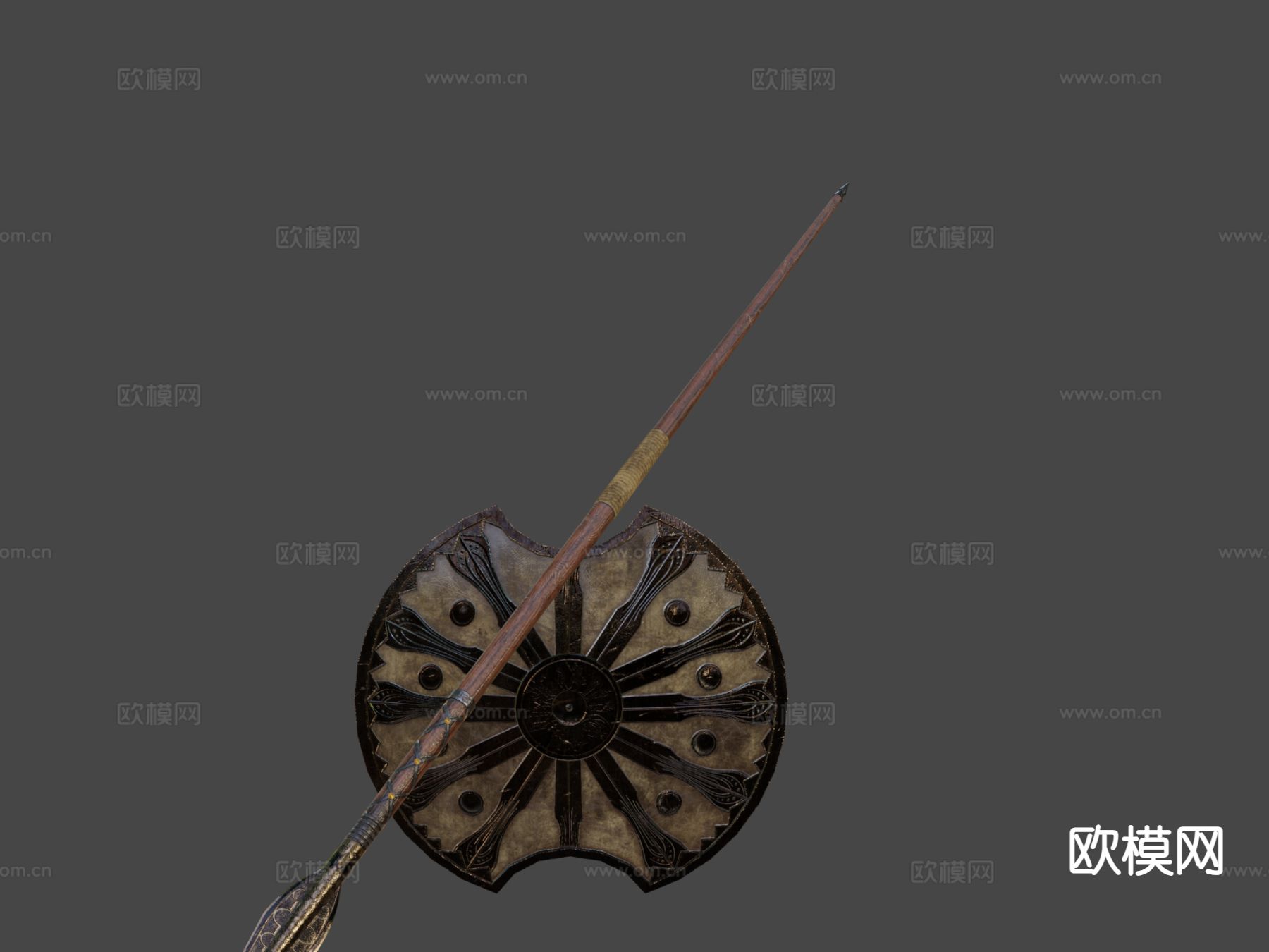 阿喀琉斯的盾和矛su模型下载（渲染图2）