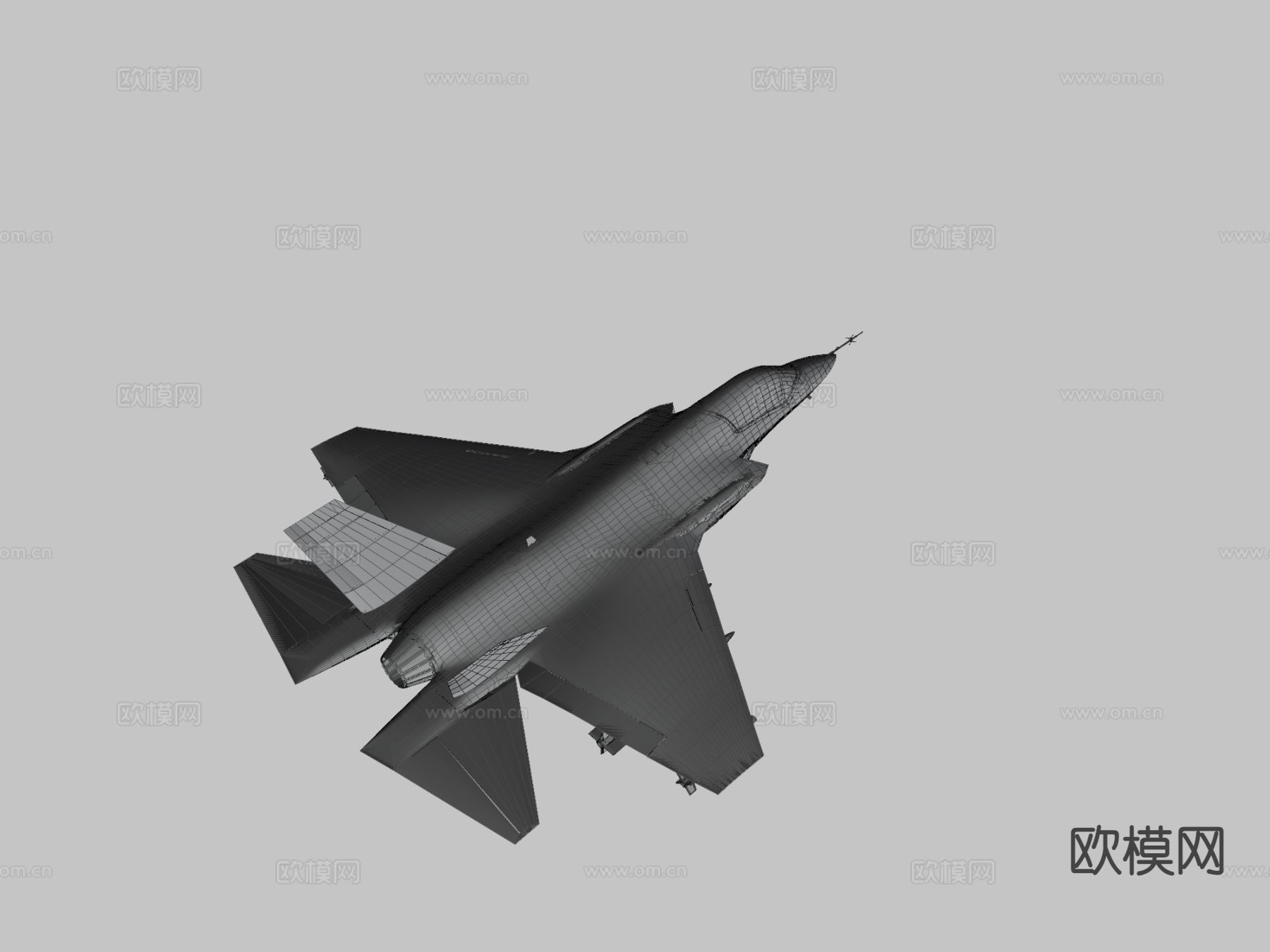 闪电型战斗机su模型下载（渲染图1）